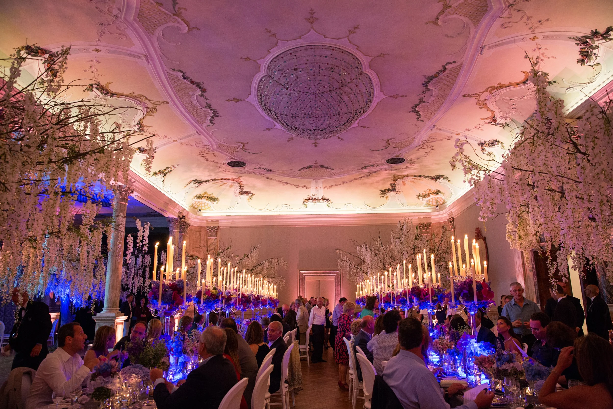 50th birthday gala dinner and party at Ca Giustinian, the palazzo HQ of the Venice Biennale.