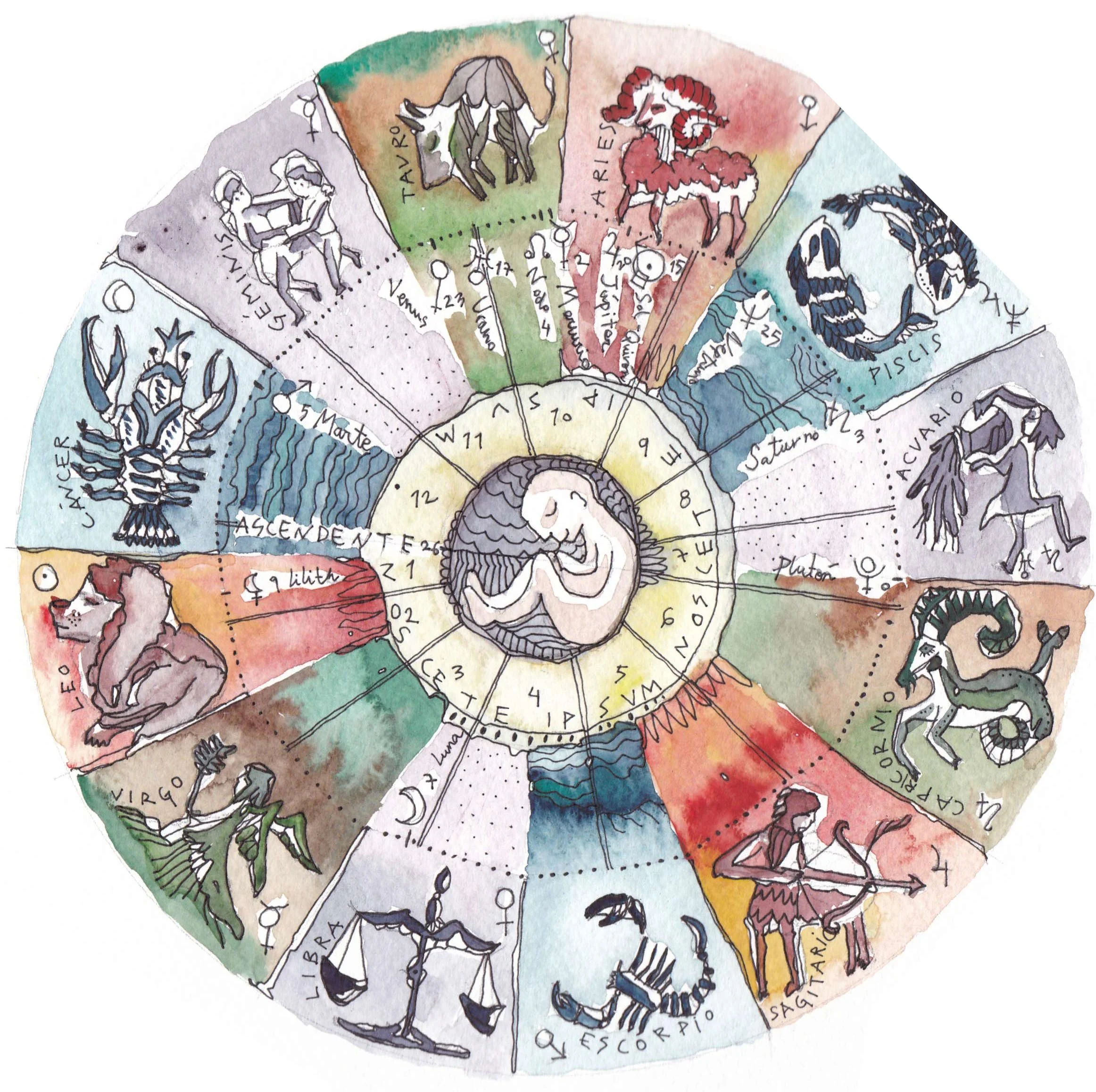 Carta natal hecha a mano 25x25cm - Por encargo 120€