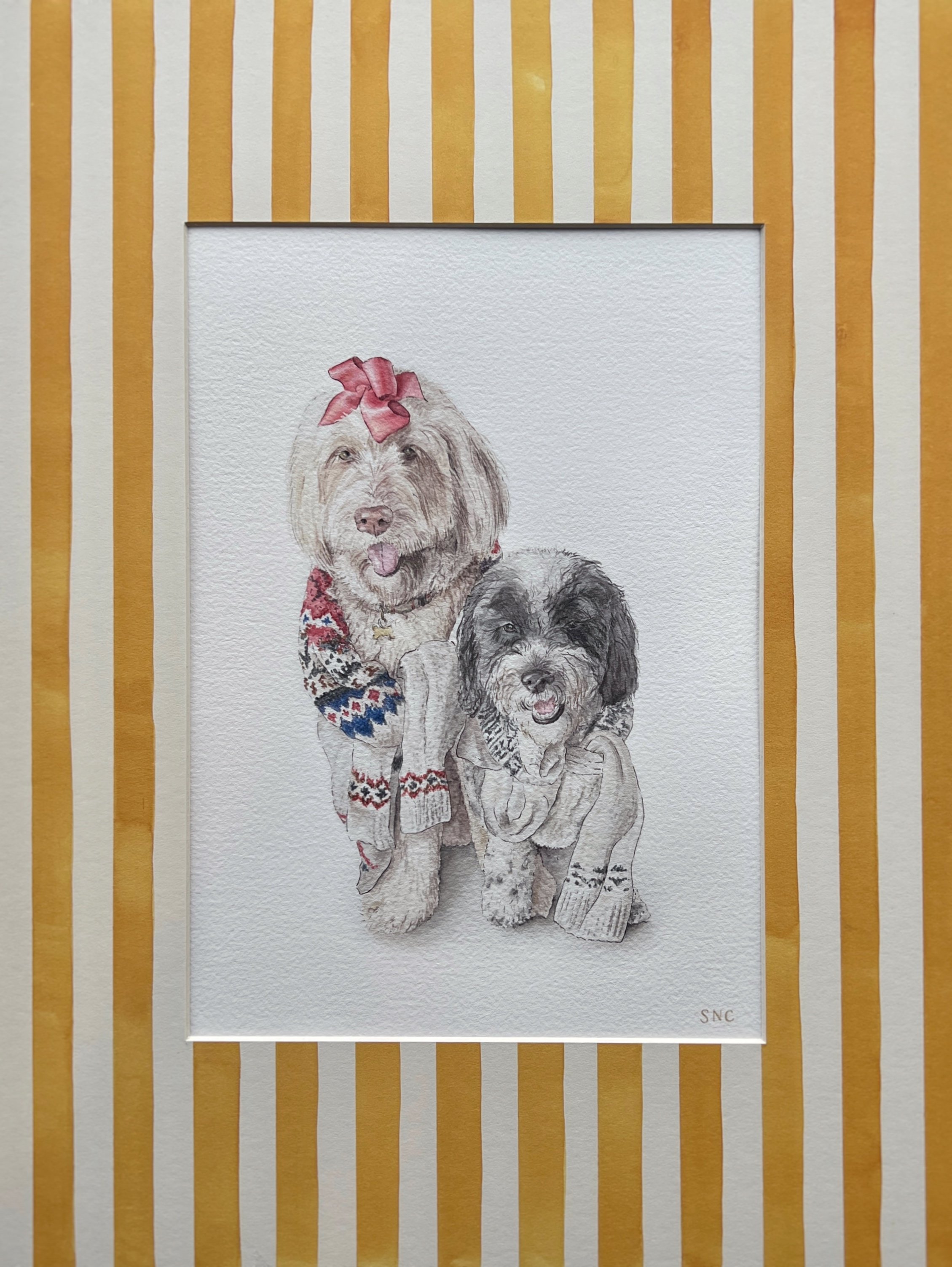 Gary and Hubert, ink and watercolor (sold)
