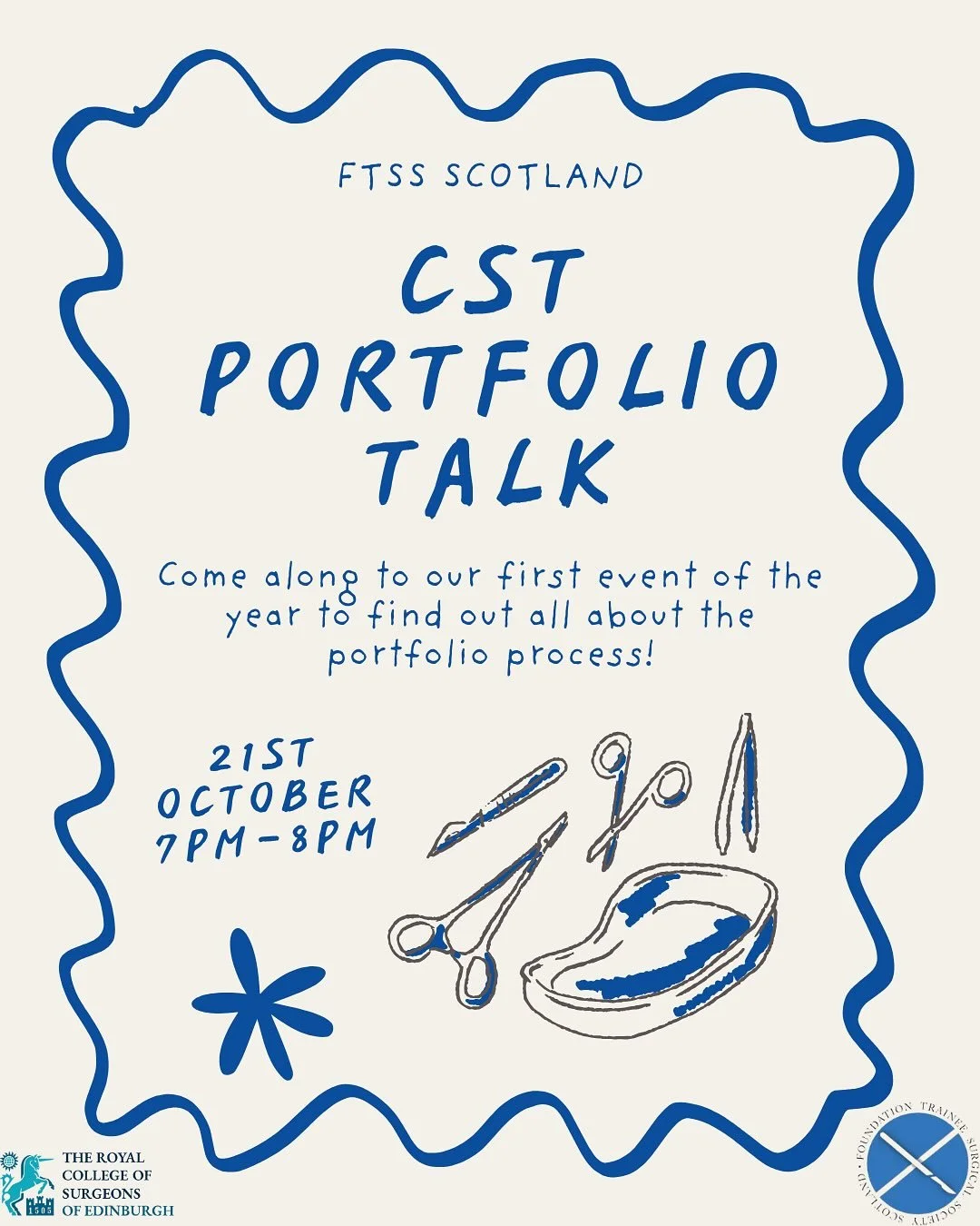 π― Thinking about applying for Core Surgical Training?
Join us for our first FTSS event of the year where our speakers Emily To and Johannes See will go through the portfolio process! They are both current CT1s working in oral & maxillofacial sur