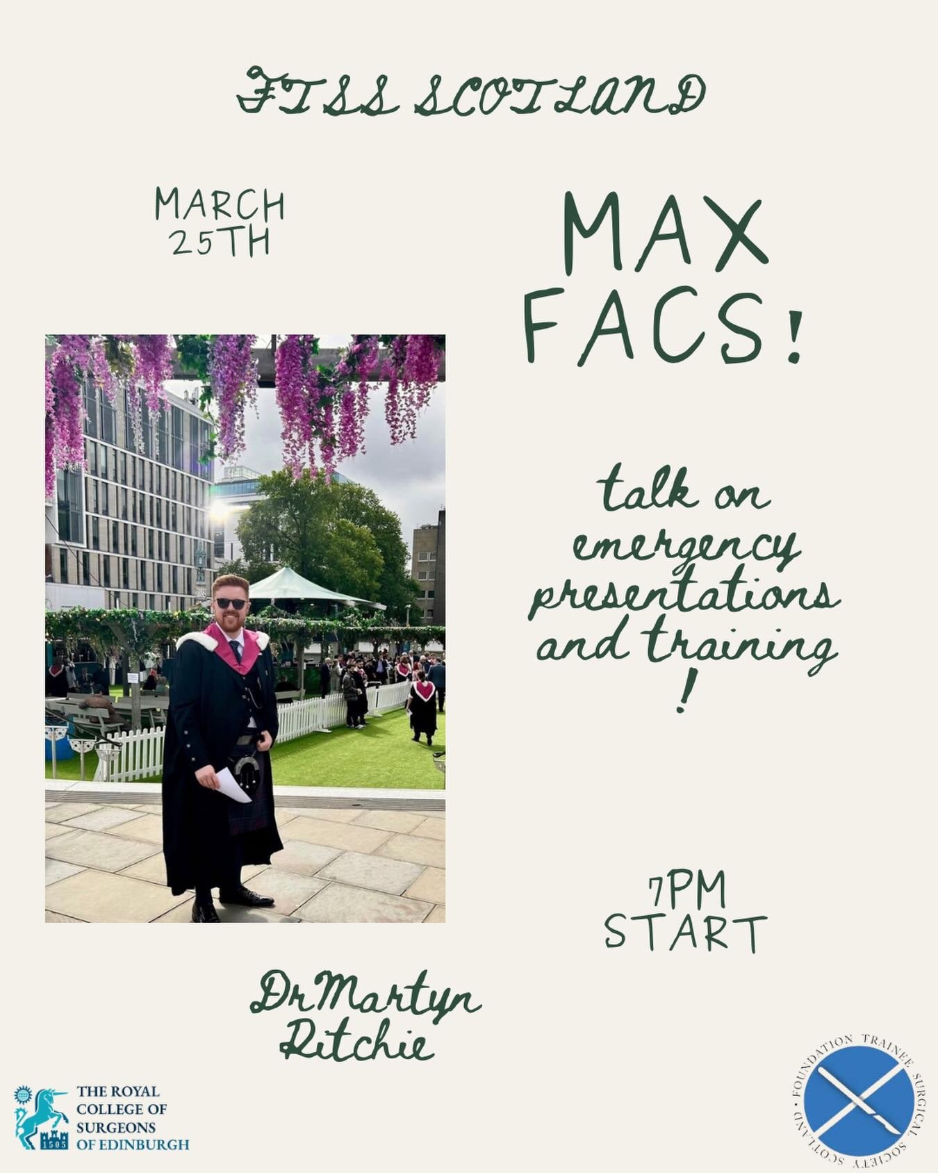Emergency Max Fax Presentations 🦷🦷🦷

Join us on 25th March at 7PM (Zoom) for a high-yield session on maxillofacial emergencies &amp; training pathway with Dr Martyn Ritchie (Maxillofacial Registrar).

A great opportunity to cover key emergency pre