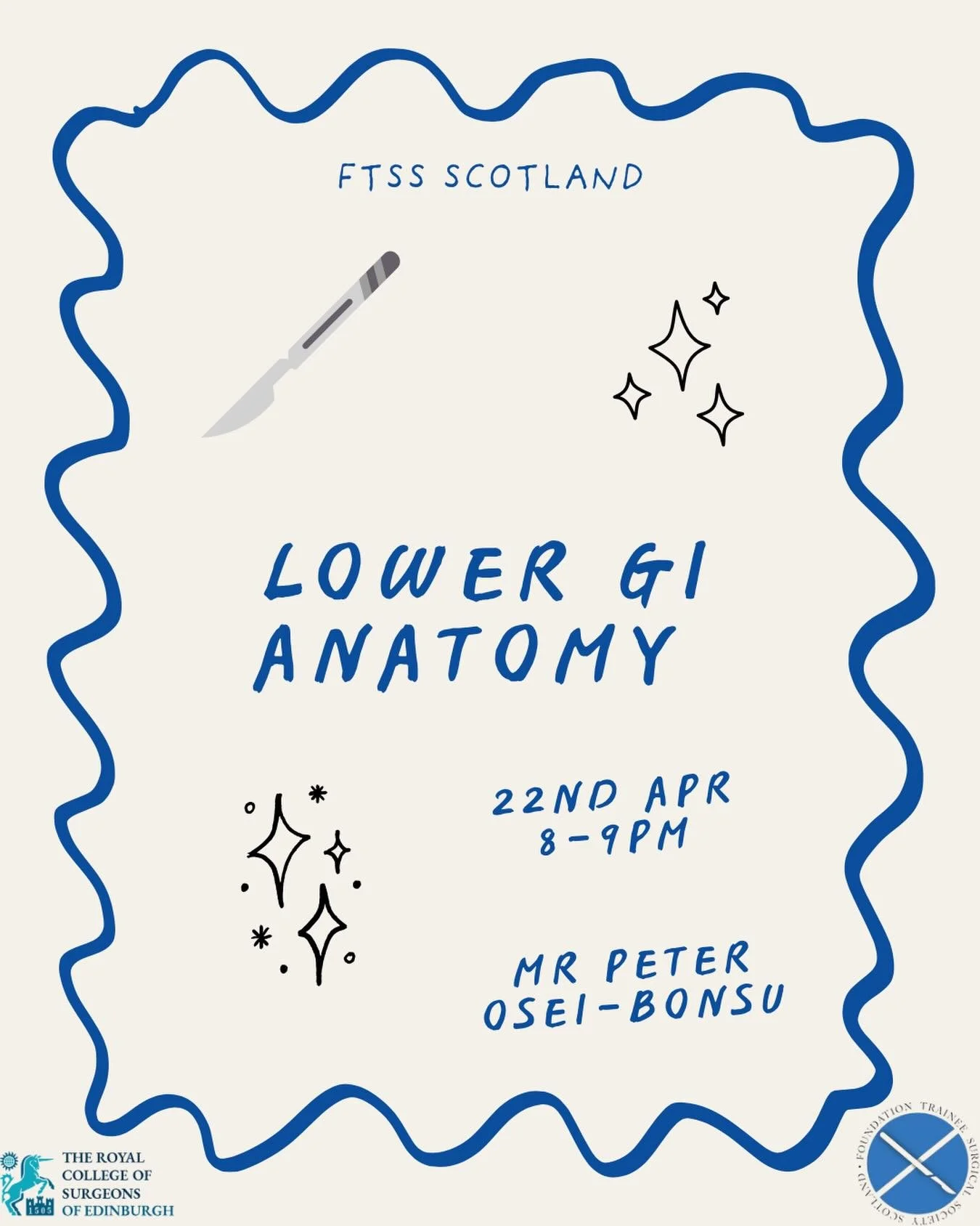 Struggling with Lower GI anatomy? We&rsquo;ve got you covered! 😎

Join Mr Peter Osei-Bonsu for the next part of our MRCS teaching series ✨

📅 22 April 8-9pm
💻 Zoom
Sign up link in bio 🙌

#ftss #ftssscotland #rcsed