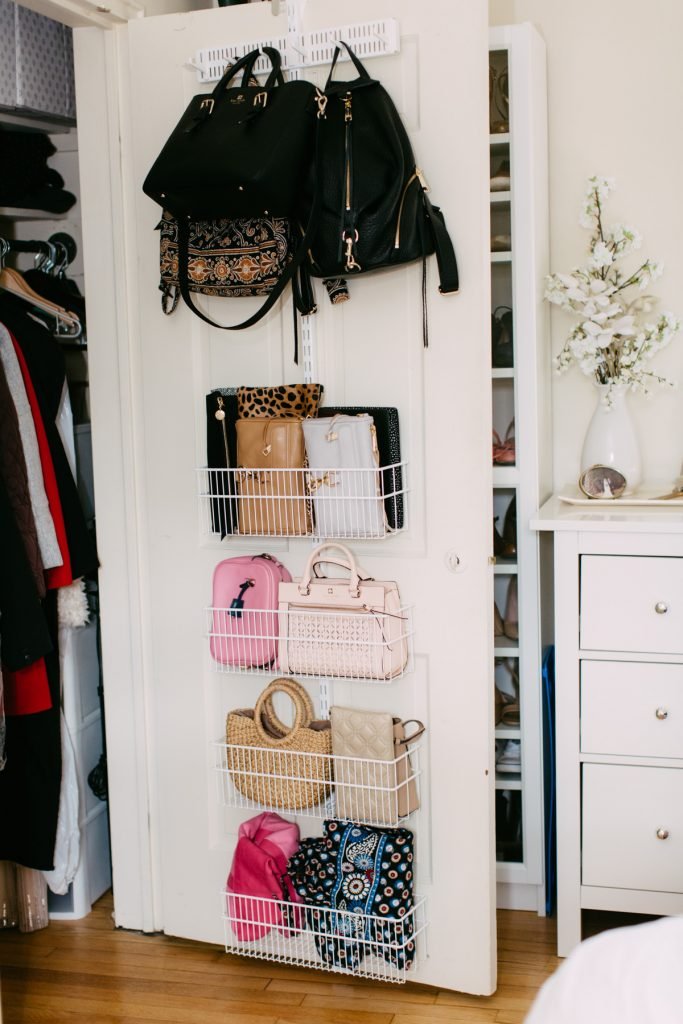 handbag storage in wardrobe
