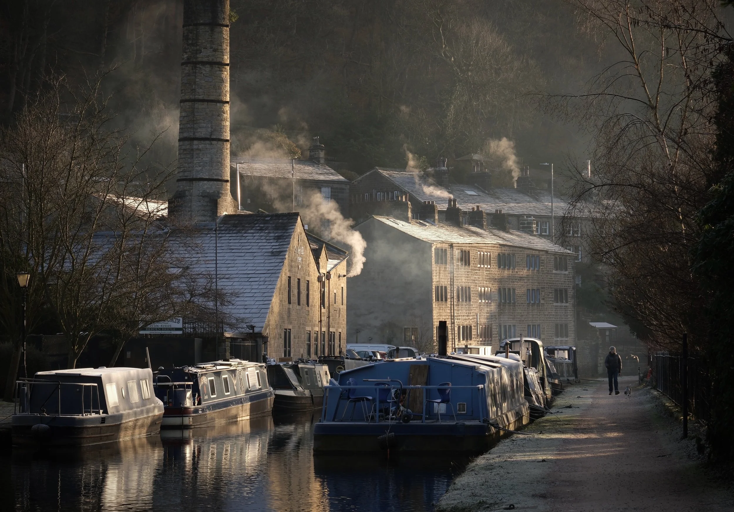 Frosty Canal at Hebden Bridge