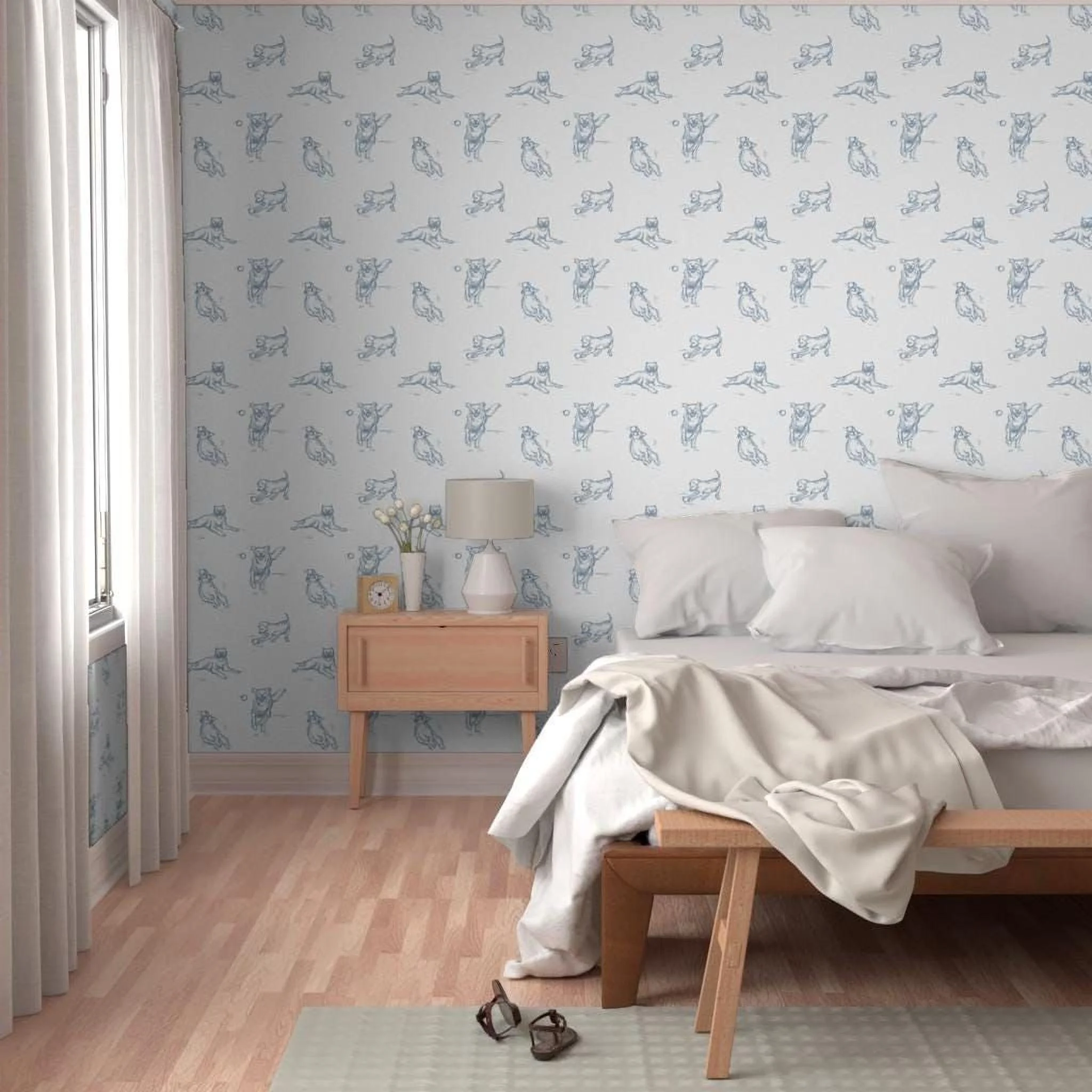 blue-puppy-dog-sketch-wallpaper-bedroom-accent-wall.jpg