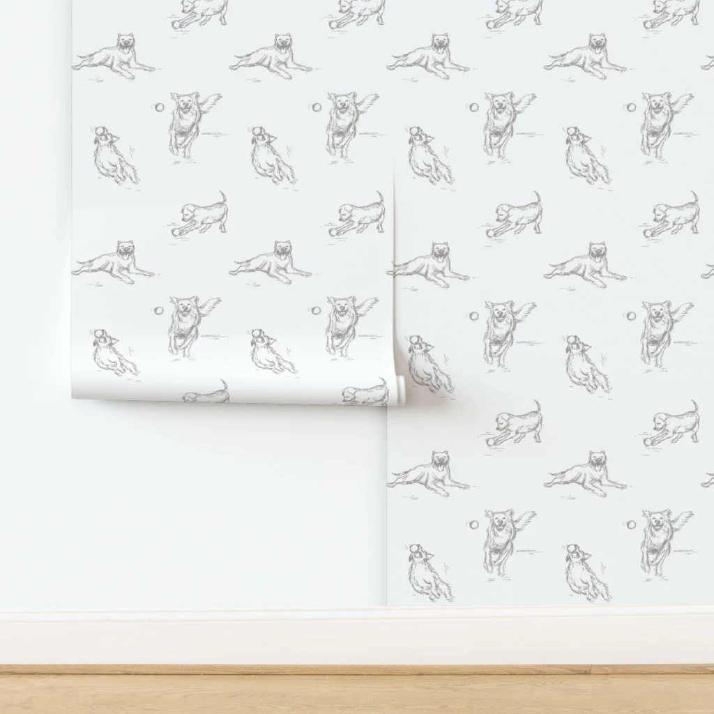 heirloom-pencil-sketch-canine-print-wallpaper