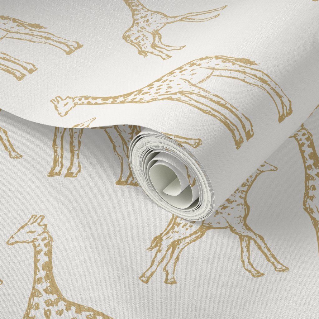 Giraffe nursery wallpaper - These cute safari animals come in removable, peel and stick wallpapers that are great for babies & nurseries