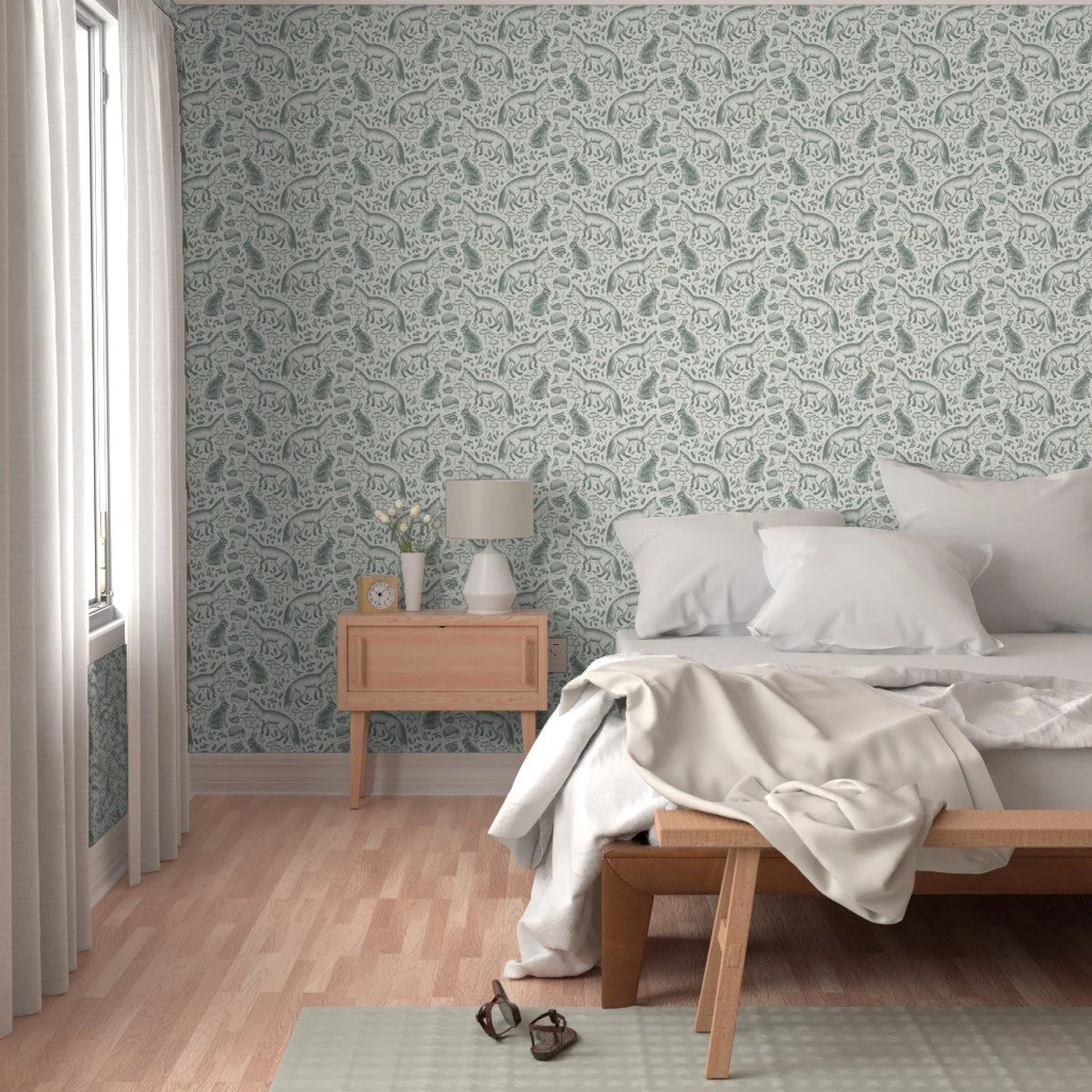 Forest Animals Wallpaper. Removable peel & stick wallpaper