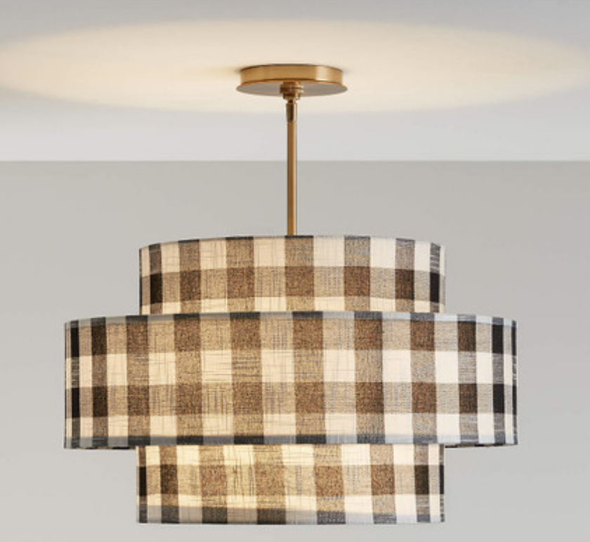 gingham kids flush mount lighting