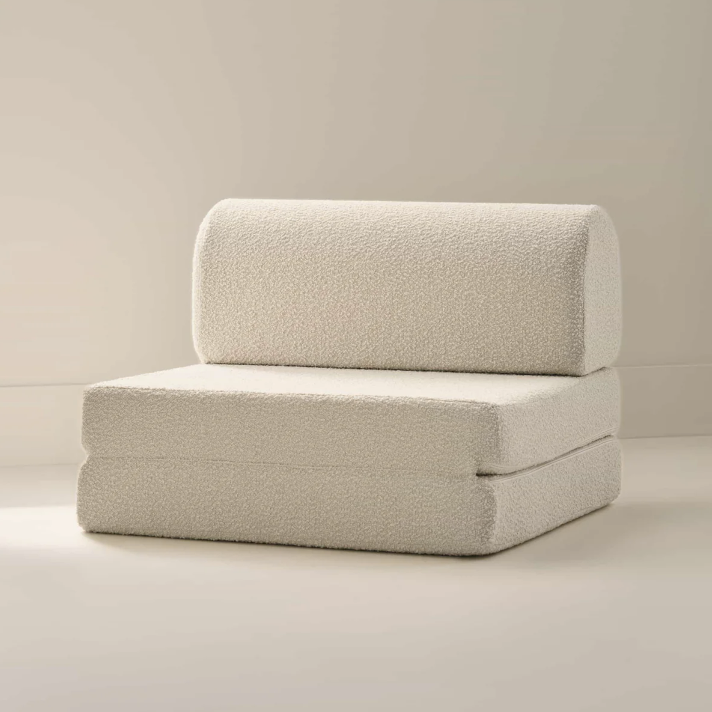 boucle kids couch in modular beige design