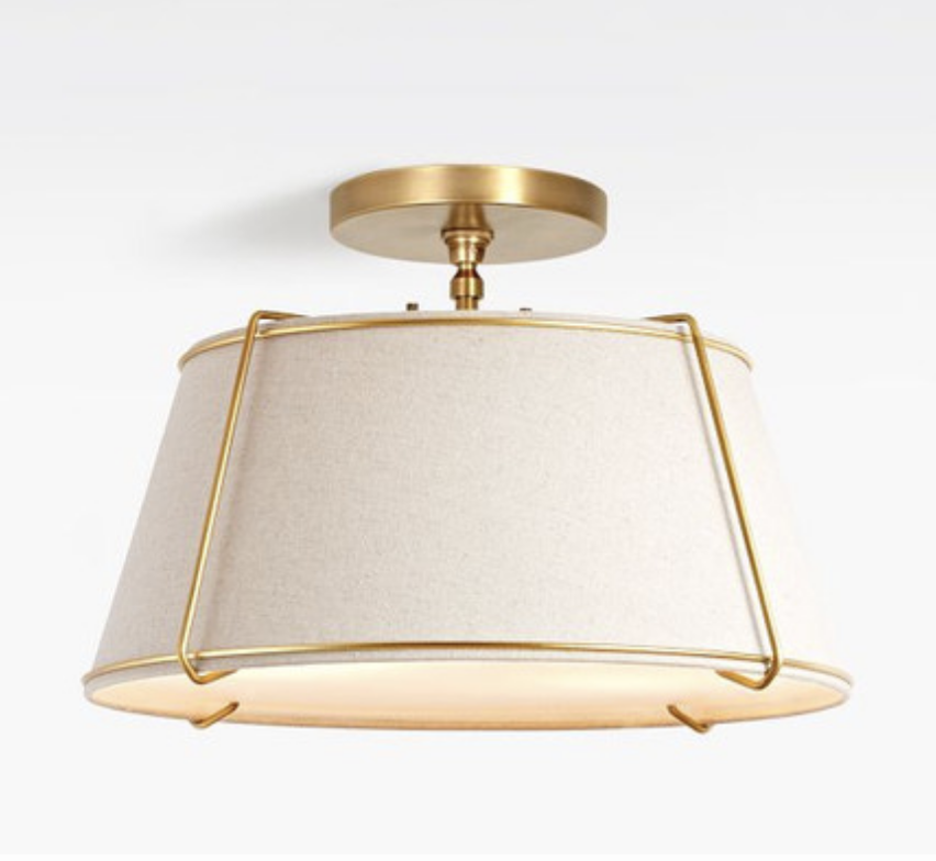 Nursery light in flush mount linen