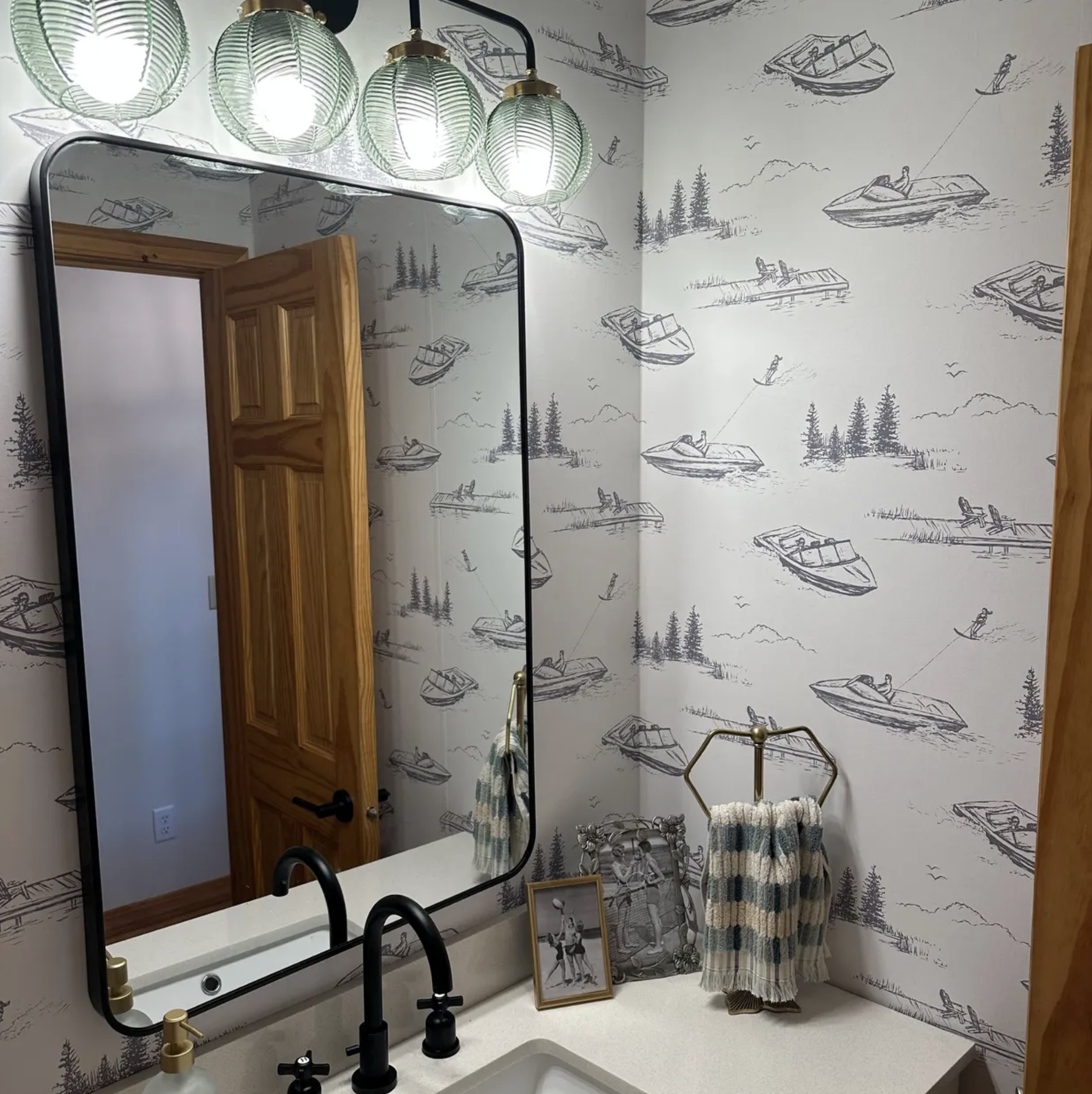 water-skier-wallpaper-lake-house-decor.png