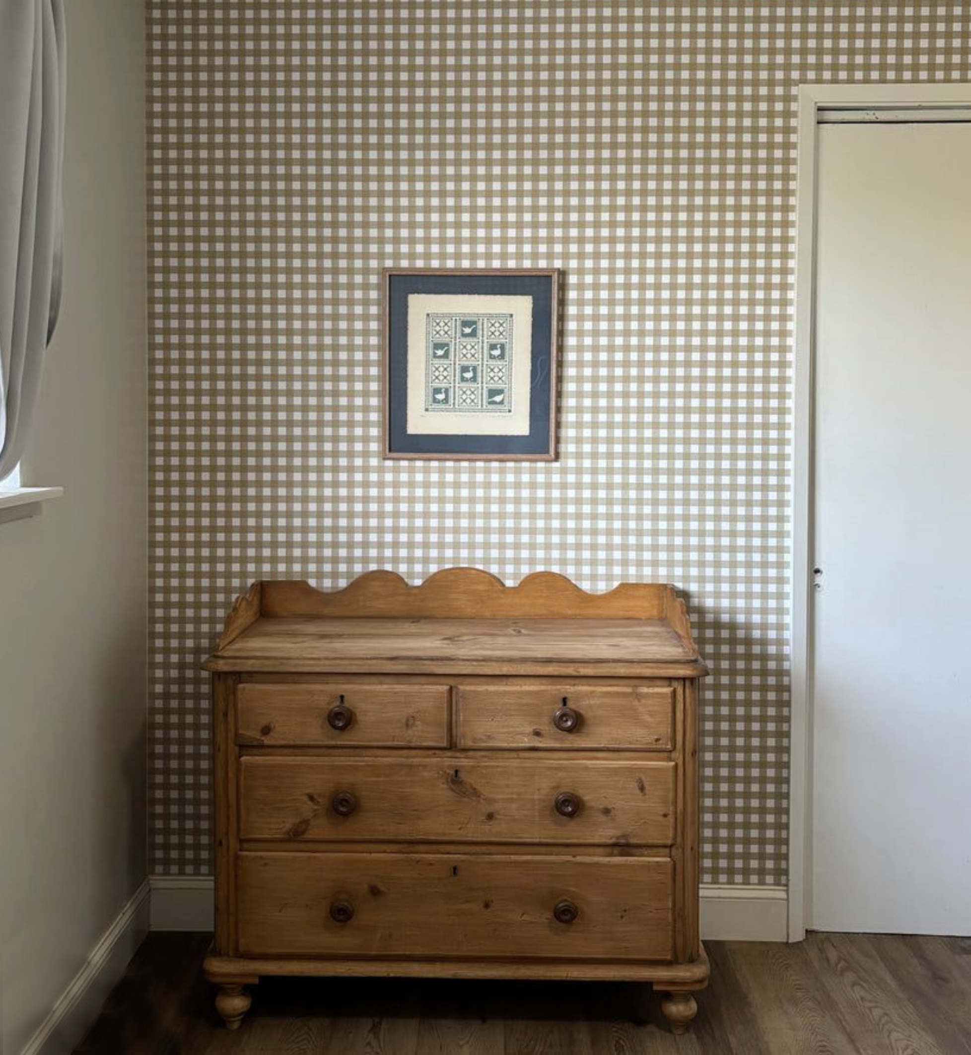 gingham wallpaper for baby boys nursery or kids playroom