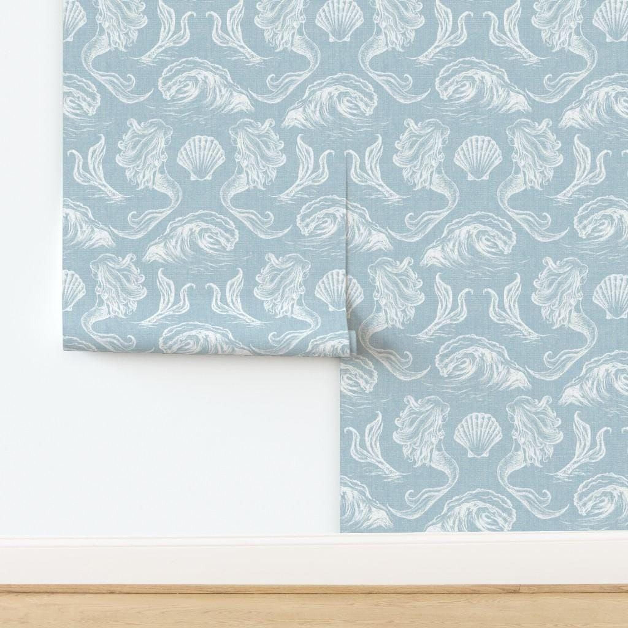 light-blue-mermaid-seashell-wave-wallpaper-panel-install.jpg