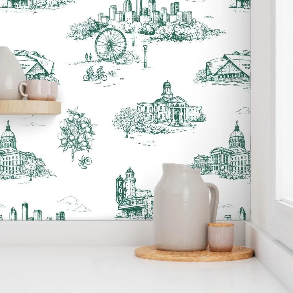 green-city-landmarks-toile-wallpaper-kitchen-shelf.jpg