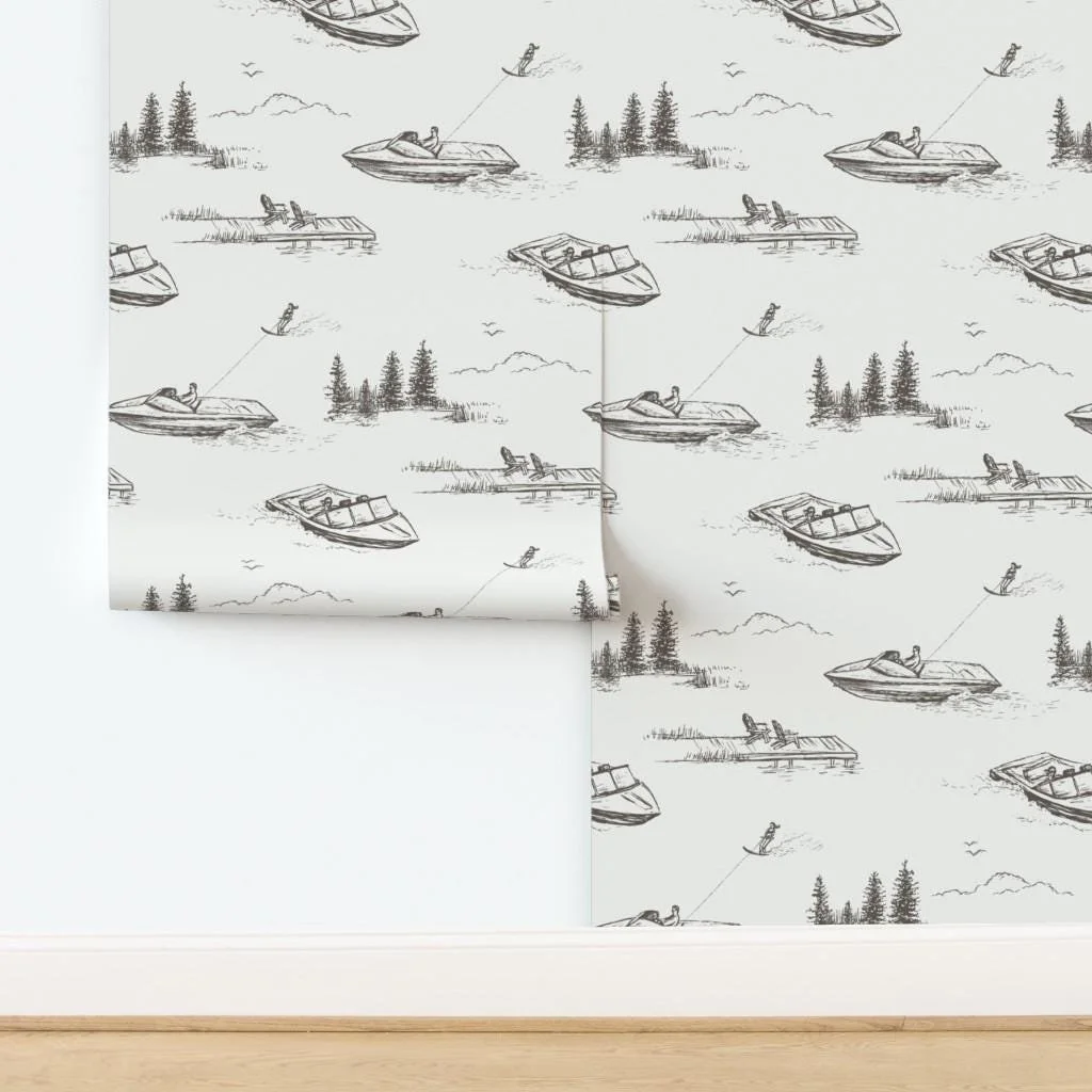 cream-lake-house-boat-toile-wallpaper-panel-install.jpg