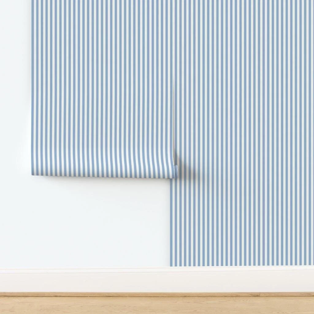 blue-ticking-stripe-wallpaper-panel-install.jpg