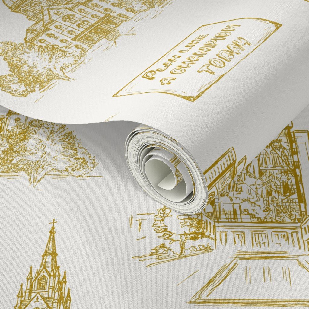 Notre-Dame-campus-landmarks-toile-wallpaper-pattern-sketch