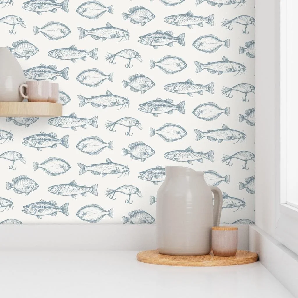 blue-vintage-fish-sketch-wallpaper-kitchen-shelf.jpg