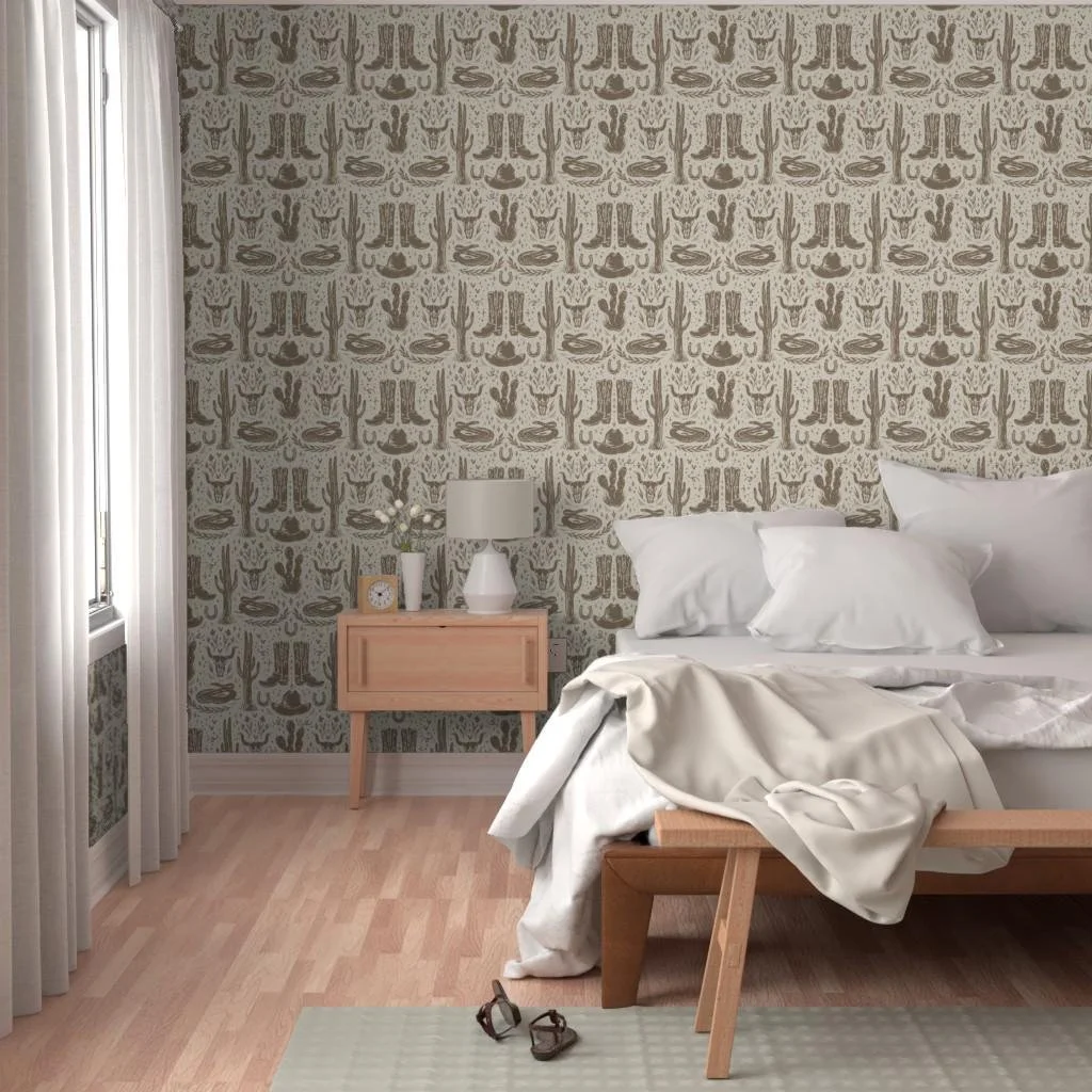 tan-western-cowboy-boots-cactus-wallpaper-bedroom-accent-wall.jpg