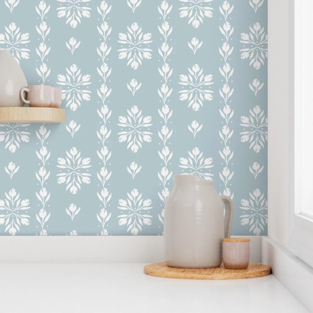 dusty-blue-folk-floral-stripe-wallpaper-kitchen-shelf.jpg