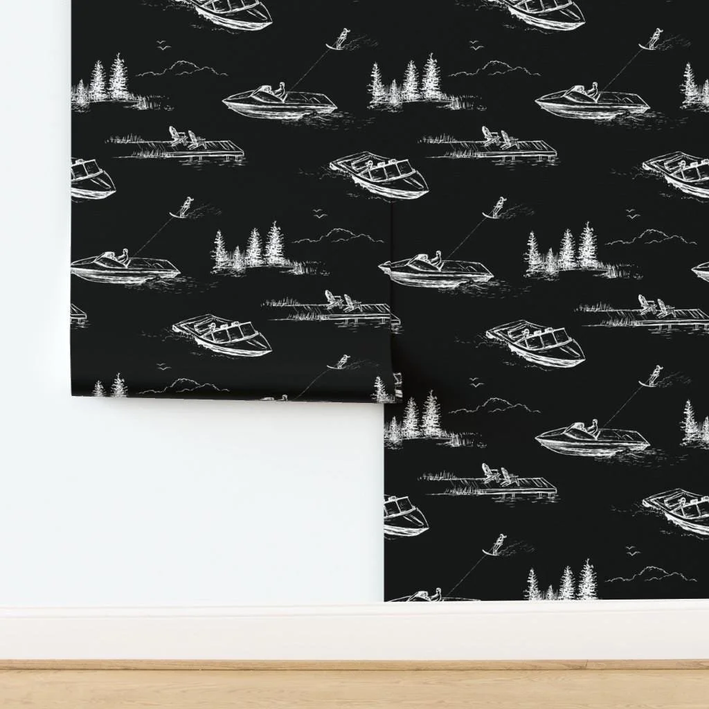 black-lake-house-boat-toile-wallpaper-panel-install.jpg