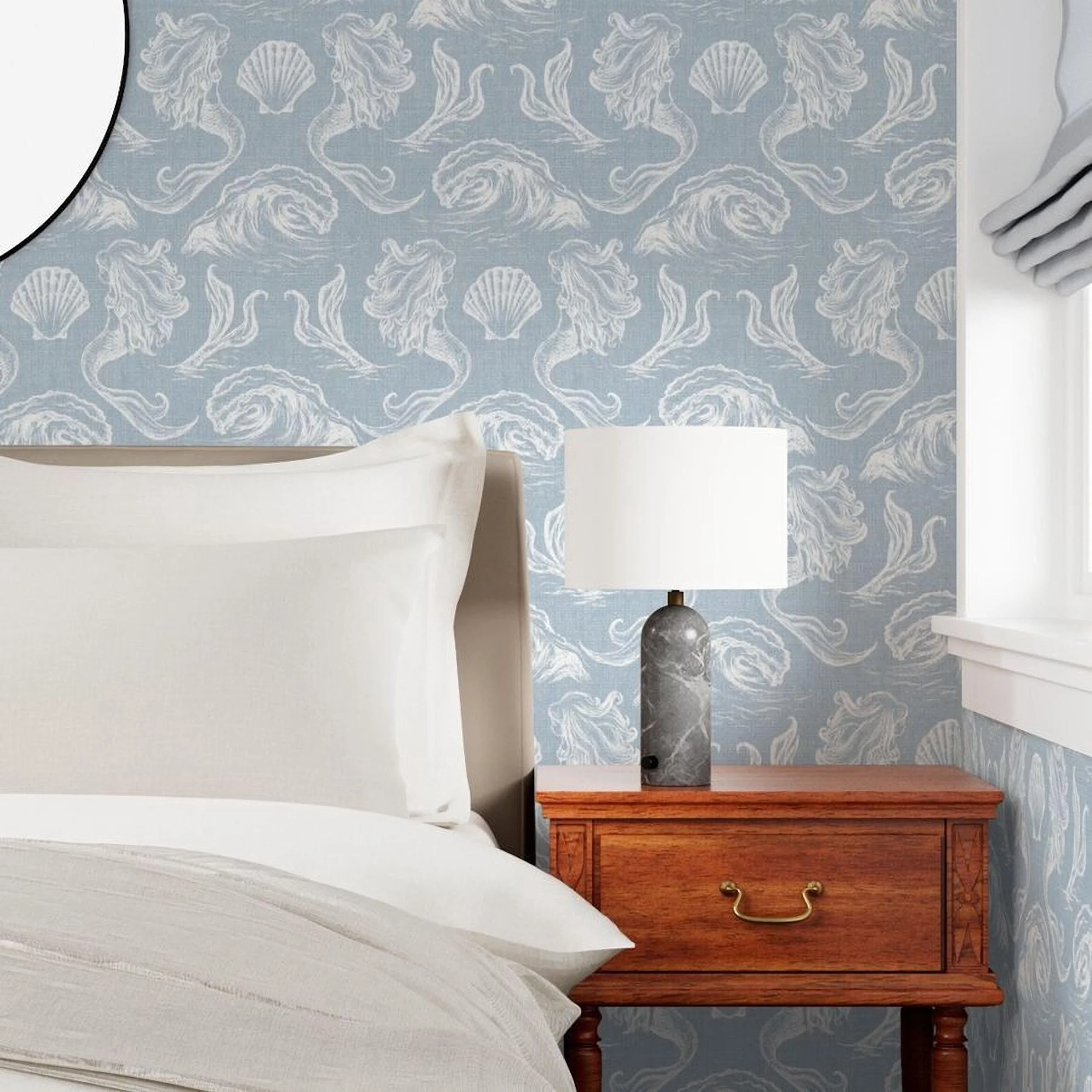 light-blue-mermaid-seashell-wave-wallpaper-bedroom-nightstand.jpg