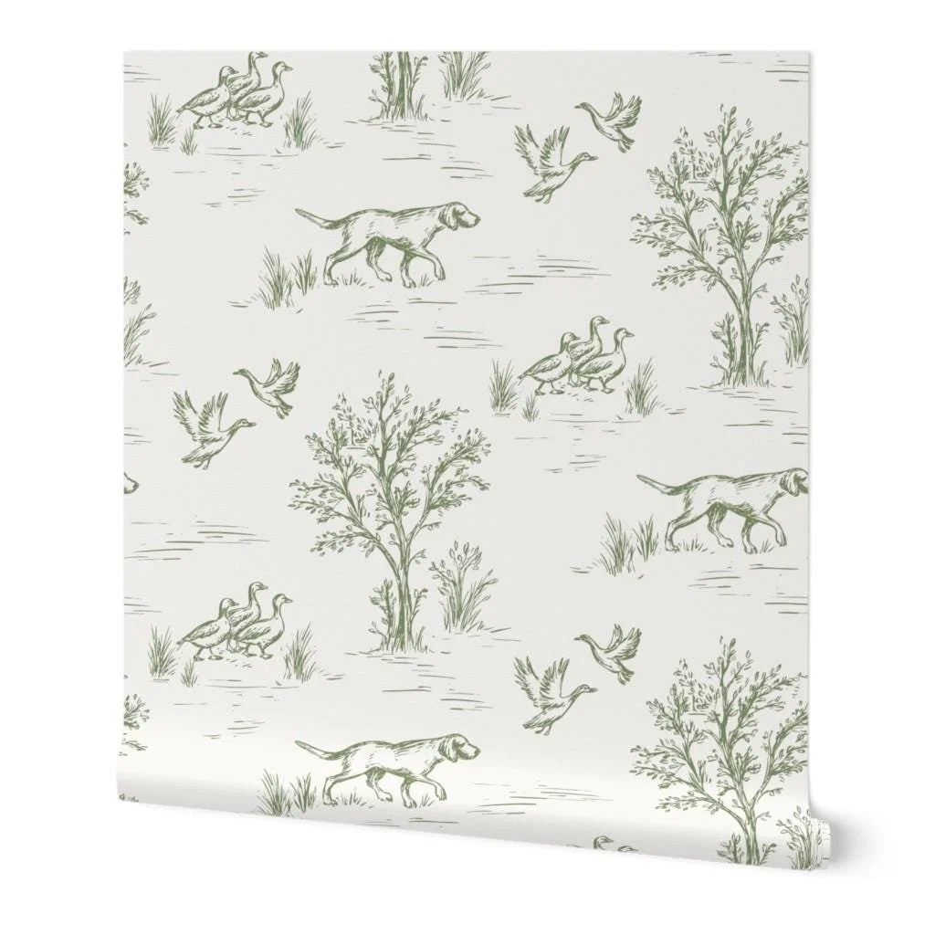 sage-green-hunting-dog-duck-toile-wallpaper-roll.jpg