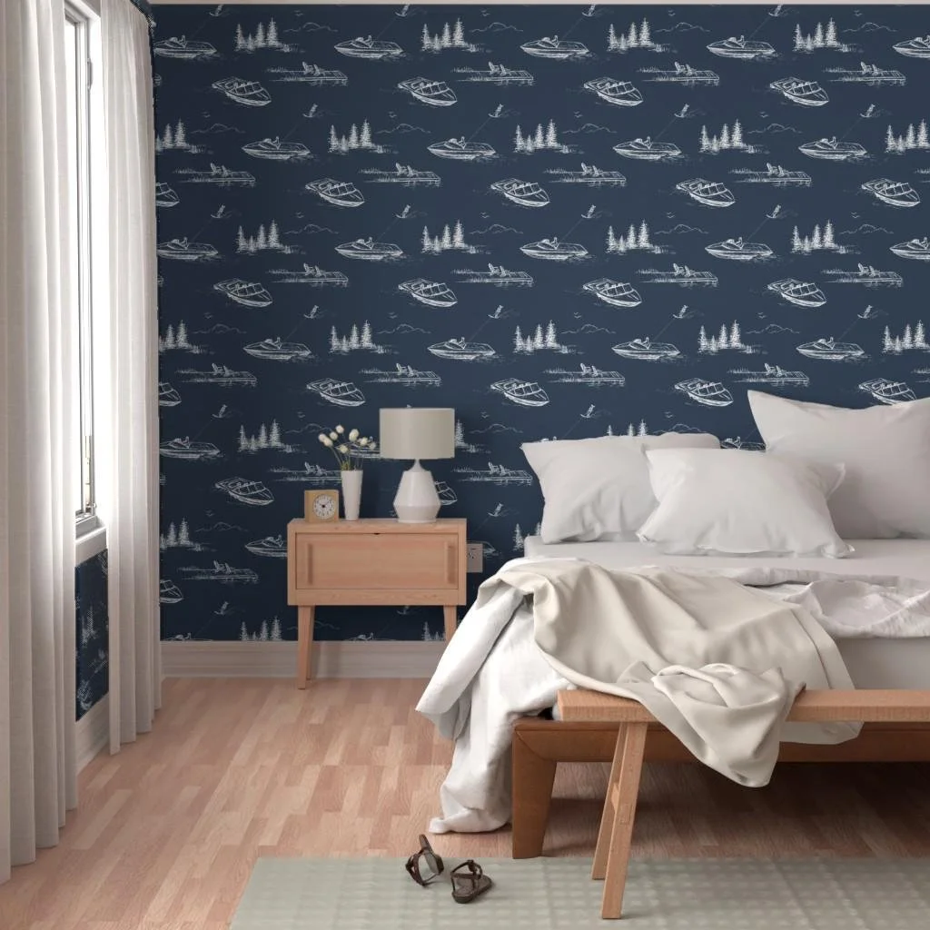 navy-lake-house-boat-toile-wallpaper-bedroom-accent-wall.jpg