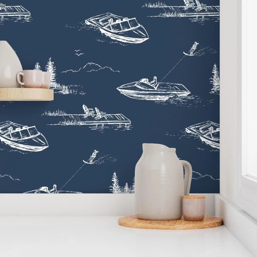 navy-lake-house-boat-toile-wallpaper-kitchen-shelf.jpg
