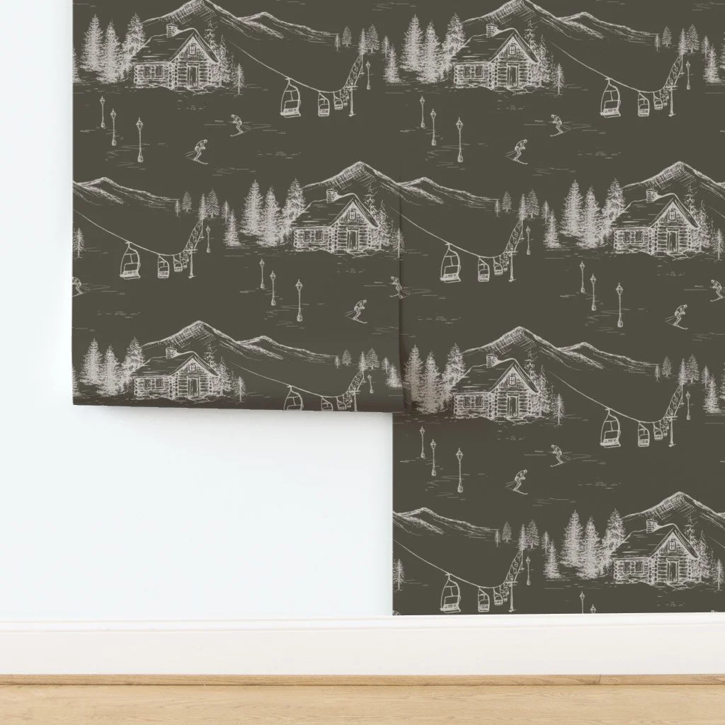 charcoal-brown-vintage-ski-toile-wallpaper-rose-lindo-01.jpg