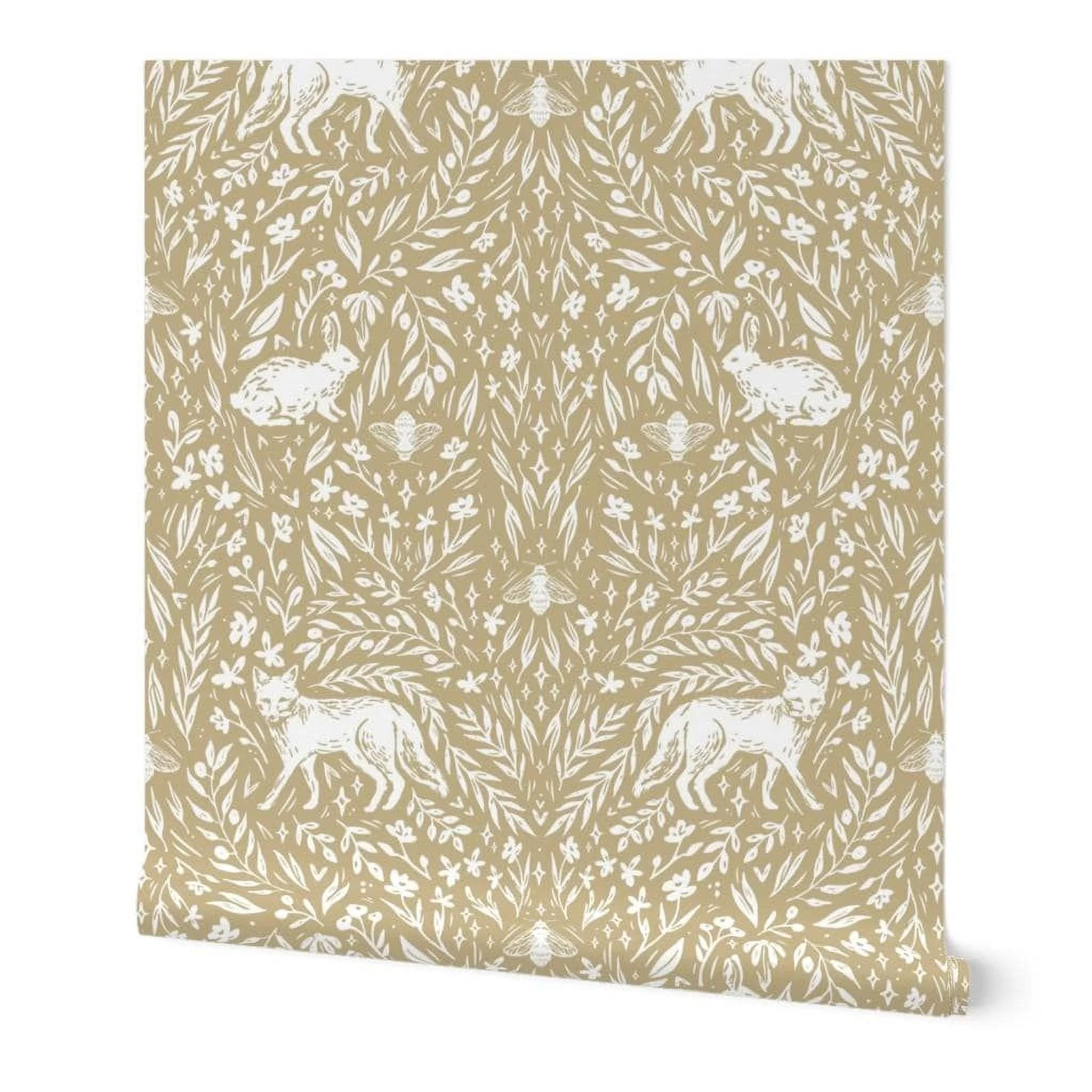 khaki-fox-rabbit-botanical-wallpaper-roll.jpg