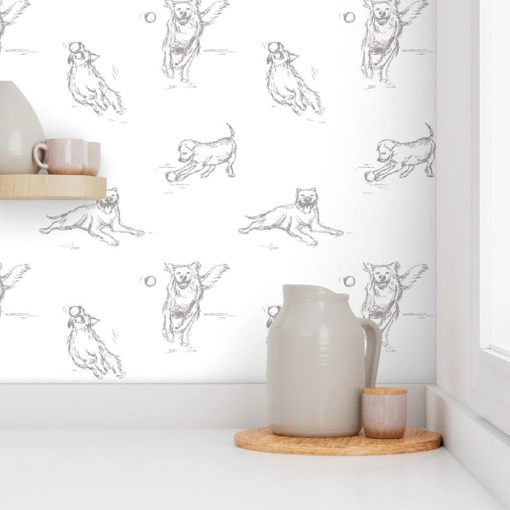 Playful-Canine-Fetch-Artisan-Wallpaper