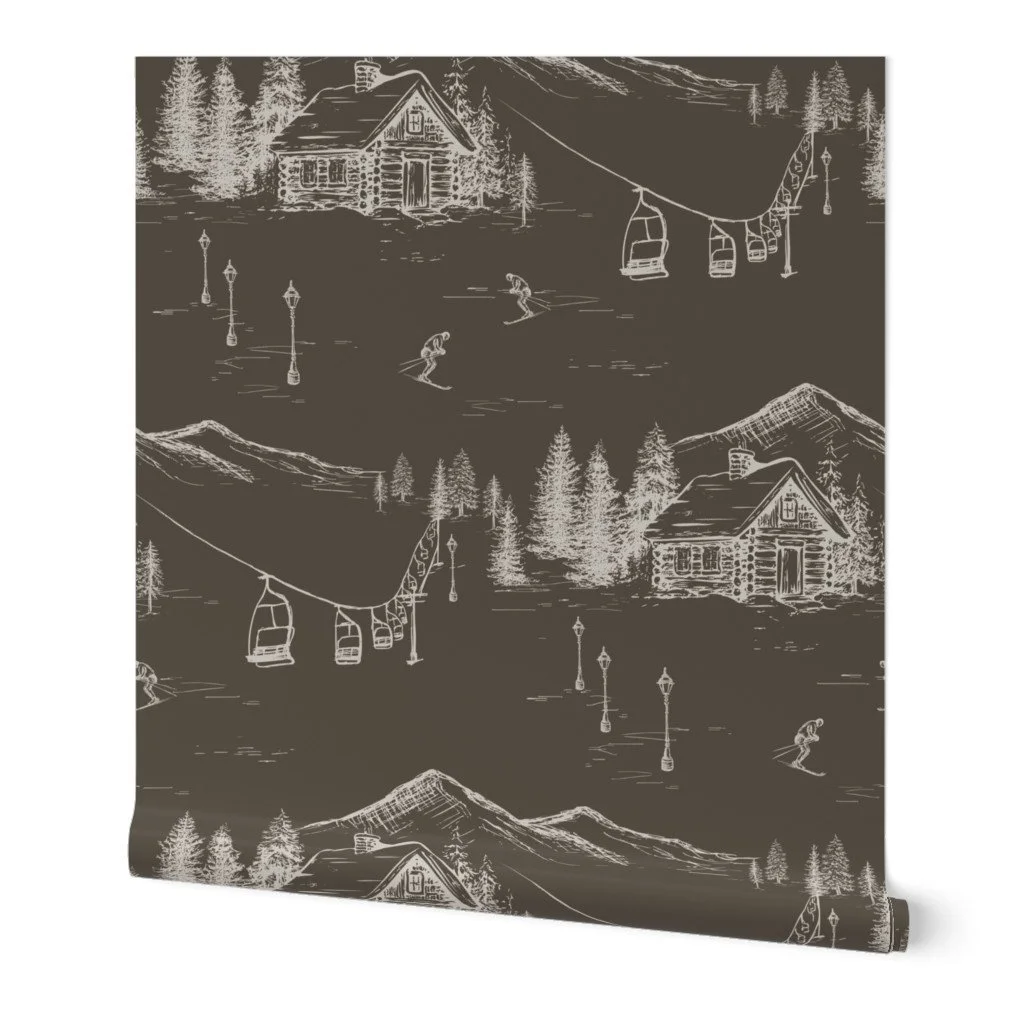 charcoal-brown-vintage-ski-toile-wallpaper-rose-lindo-02.jpg