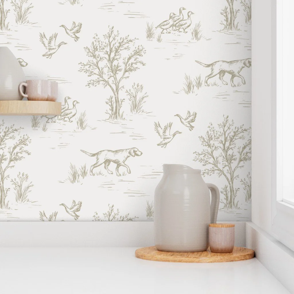 Hand-Drawn Illustrated Wildlife Wallpaper – Timeless Storybook Nursery.jpg