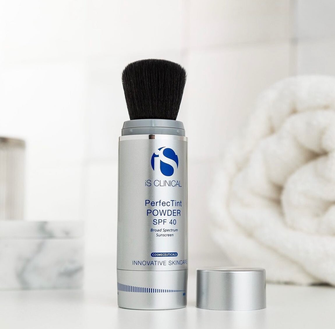 The key to protecting your skin comes from reapplication. 

Touch up your SPF throughout the day with @isclinical PerfectTint Powder SPF 40, a brush-on powder sunscreen that provides broad-spectrum UVA/UVB protection and leaves you with flawless cove