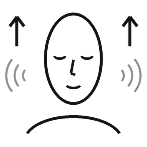 Line illustration of a face with lifting arrows for XERF skin tightening