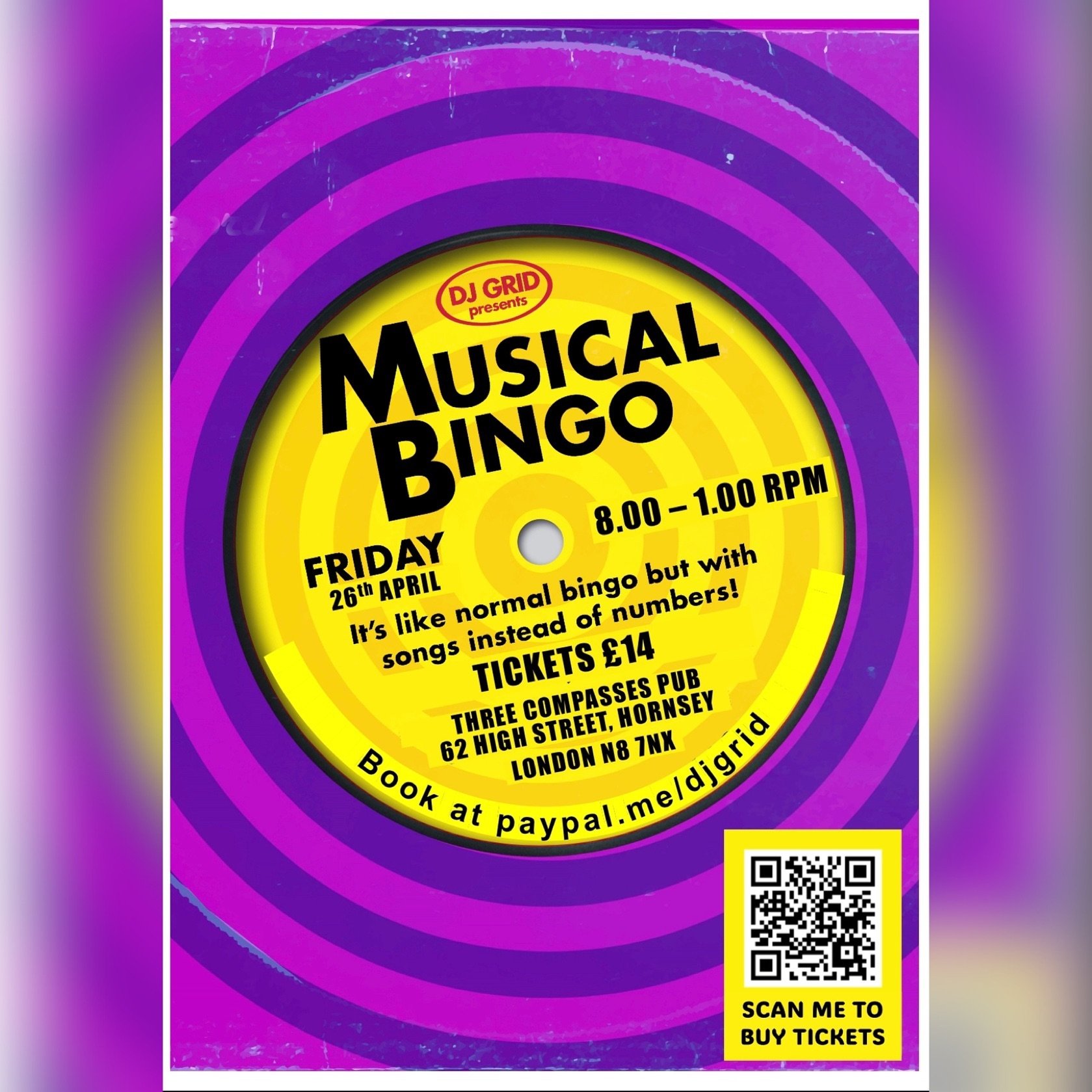 Musical bingo is back next Friday! It&rsquo;s like normal bingo, but with music, which is way way better! Book your tickets now to secure your place: https://www.paypal.com/paypalme/djgrid #musicalbingo #bingo #pubbingo #pubevents #fridaynight #north