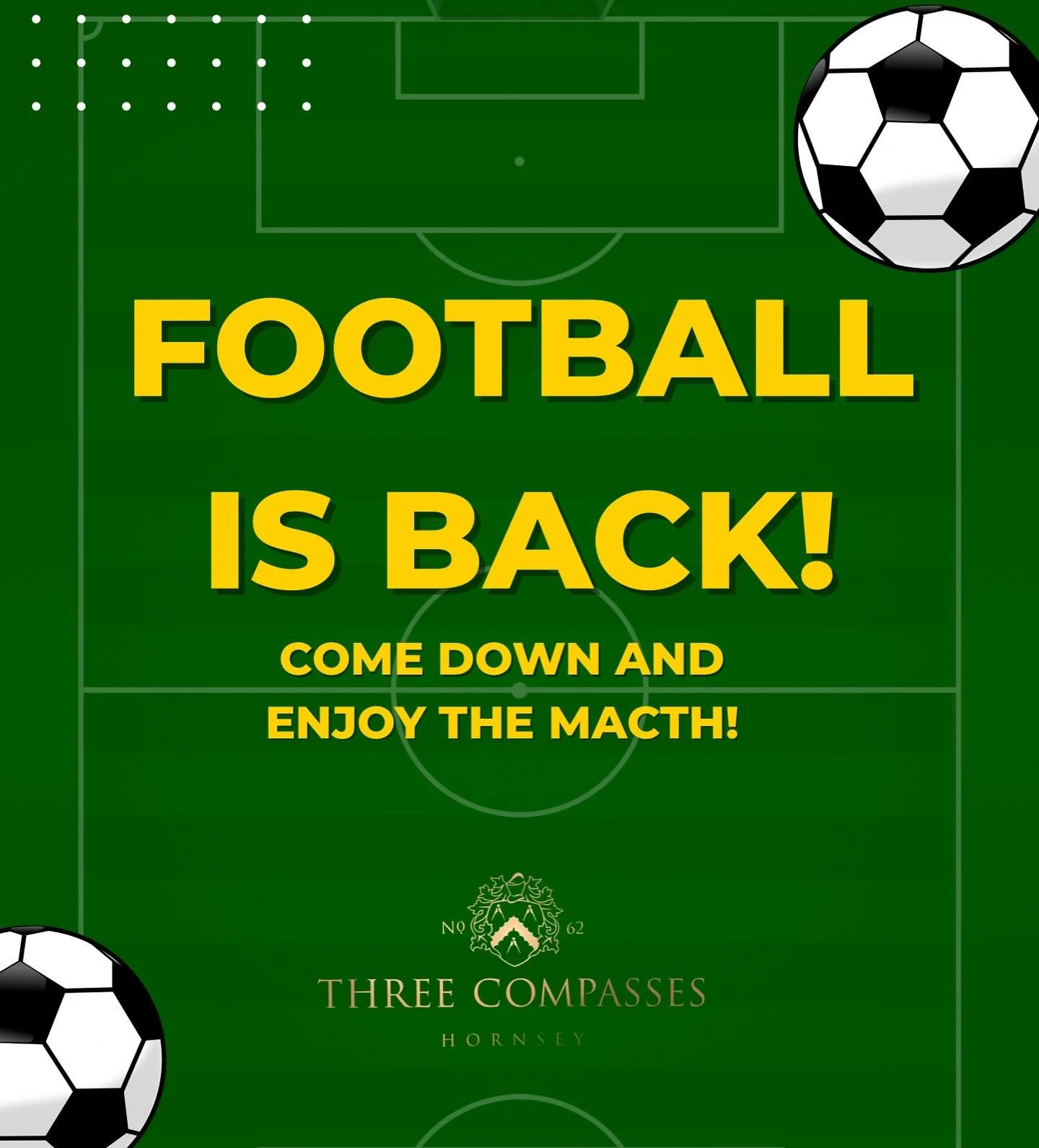 FOOTBALL IS BACK! ⚽️ Matches throughout the weeks! Two big matches Friday and Saturday! 

Book a table to guarantee a table! See you there!🍺

Check out our offers and deals on our website, link in bio 🔗

#pub #hornsey #northlondon #northlondonpub #