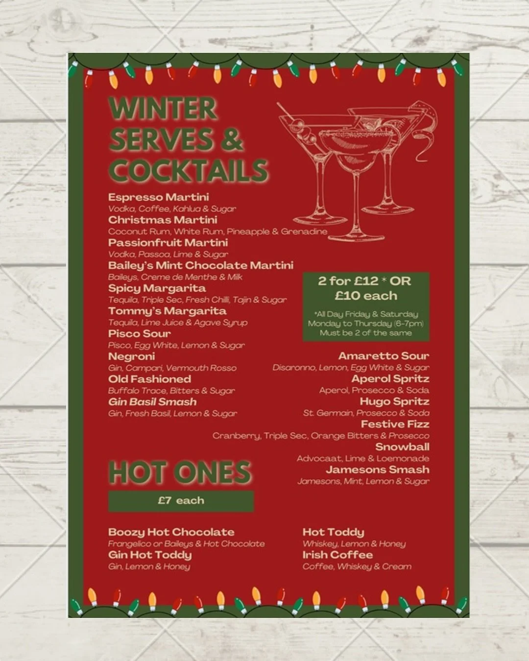 Winter Serves! Our FAMOUS 2 for &pound;12 deal continues this Winter with deals on you&rsquo;re favourite festive treats! 🍹❄️

Come down and join the fun!

Check out our offers and deals on our website, link in bio 🔗

#pub #hornsey #northlondon #no