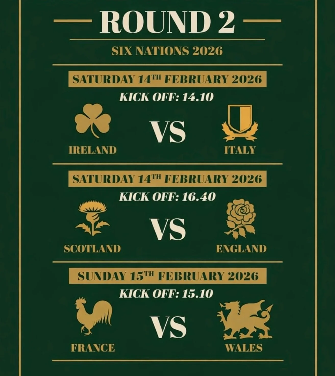 ROUND TWO! 🏉

Here are you&rsquo;re rugby fixtures for this week!

Check out our offers and deals on our website, link in bio 🔗

#pub #hornsey #northlondon #northlondonpub #londonsummer