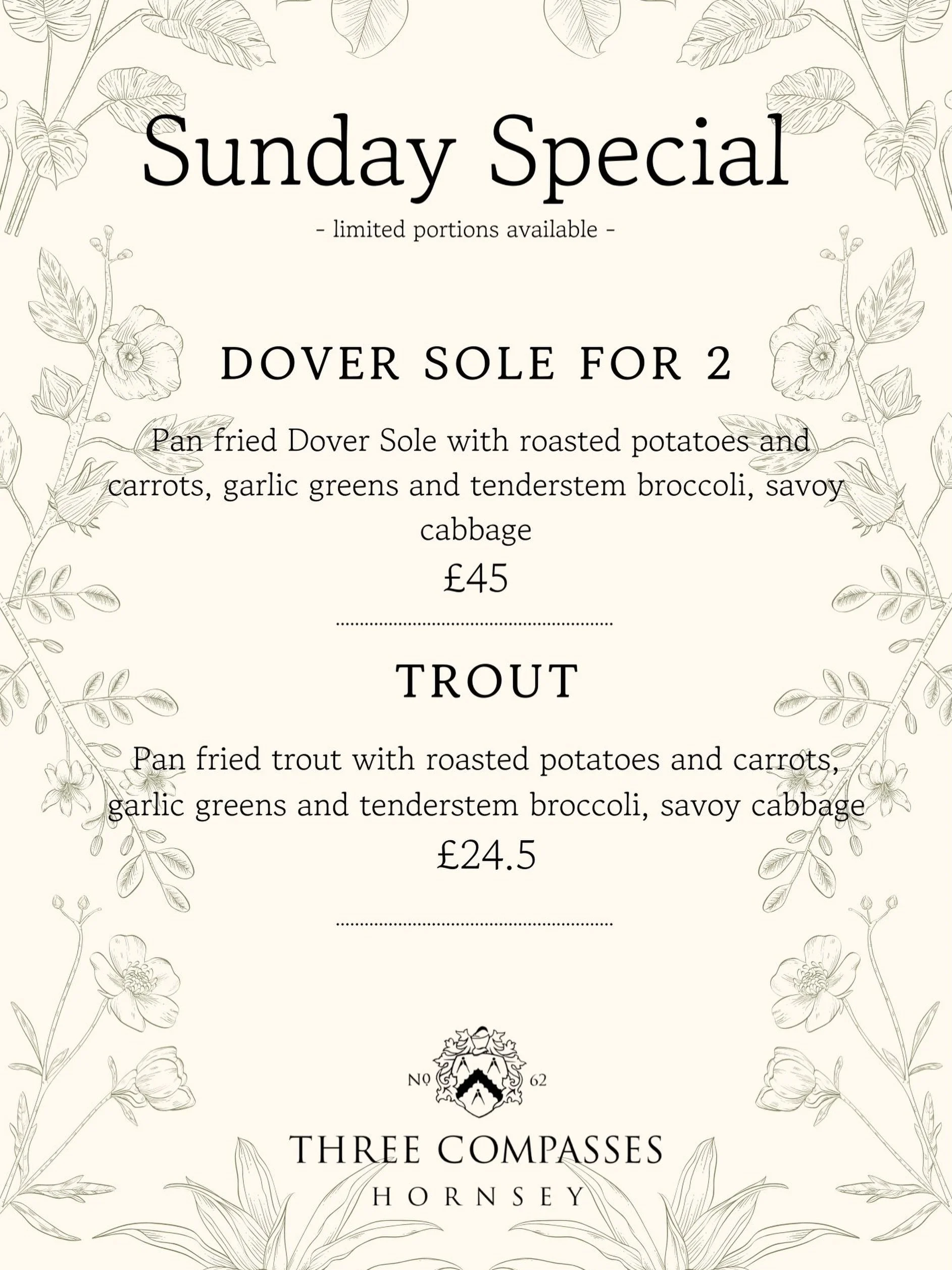 SUNDAY SPECIAL! 🌼

This week come and join us for our new Sunday special! Sharing Dover Sole with all the classic Sunday roast sides!

Come down and join us!

Check out our offers and deals on our website, link in bio 🔗

#london #londonpub #winter 