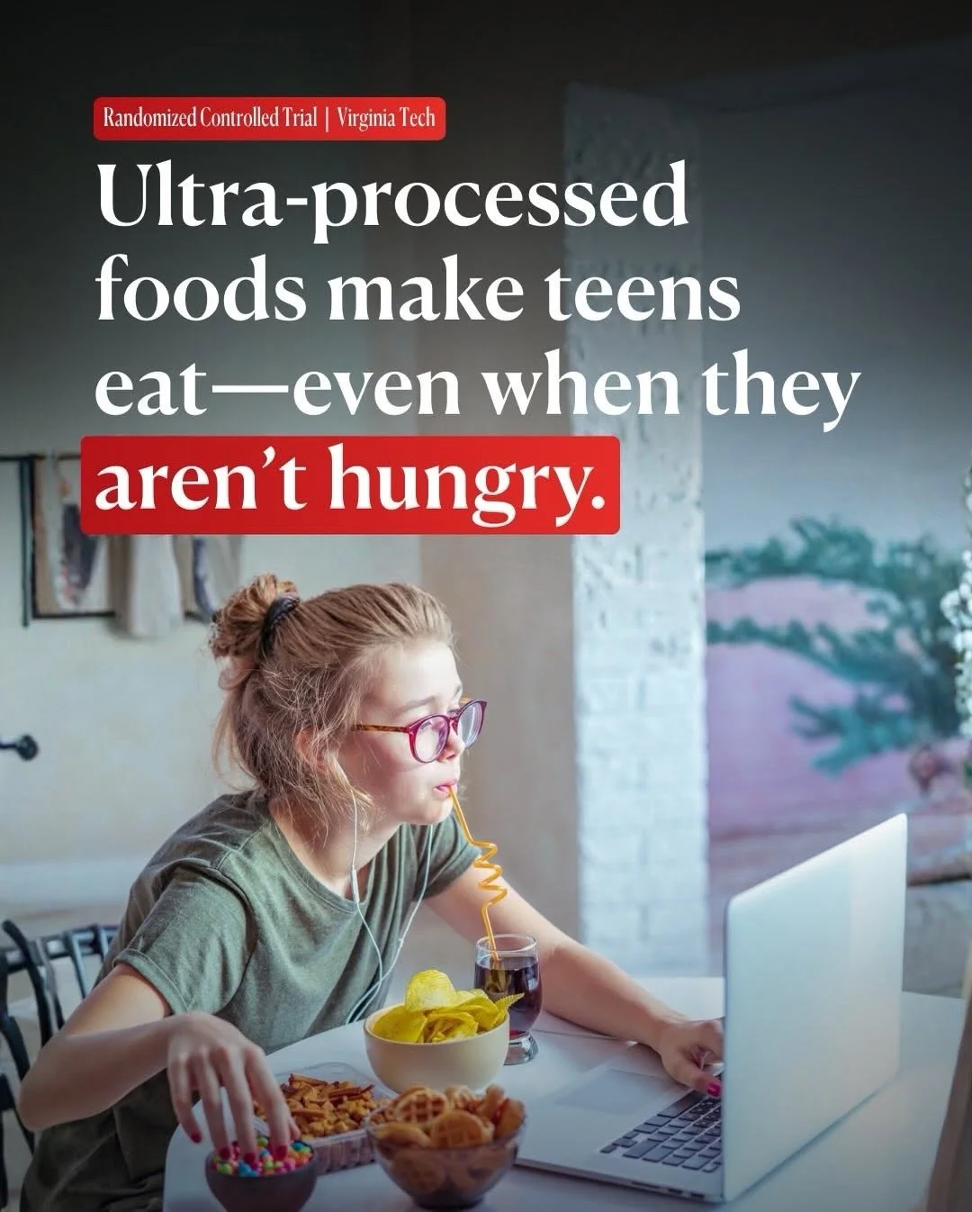 Get @reshare_app &bull; @mahasciencehub New NIH-funded research (Nov. 2025) shows ultra-processed foods drive overeating in adolescents, even when they aren&rsquo;t hungry.

Using a randomized crossover trial, 27 participants aged 18&ndash;25 followe