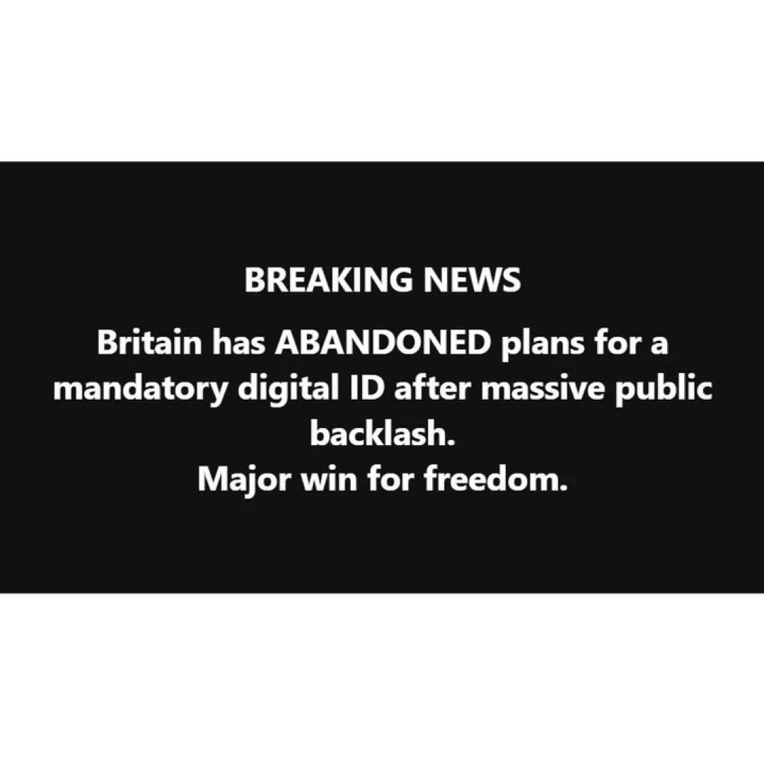 Get @reshare_app &bull; @globalwealthprotection A win!  Well done, #Britain, for turning this around.  #DigitalID #control #surveillance #privacy politics government optout vacatethestate