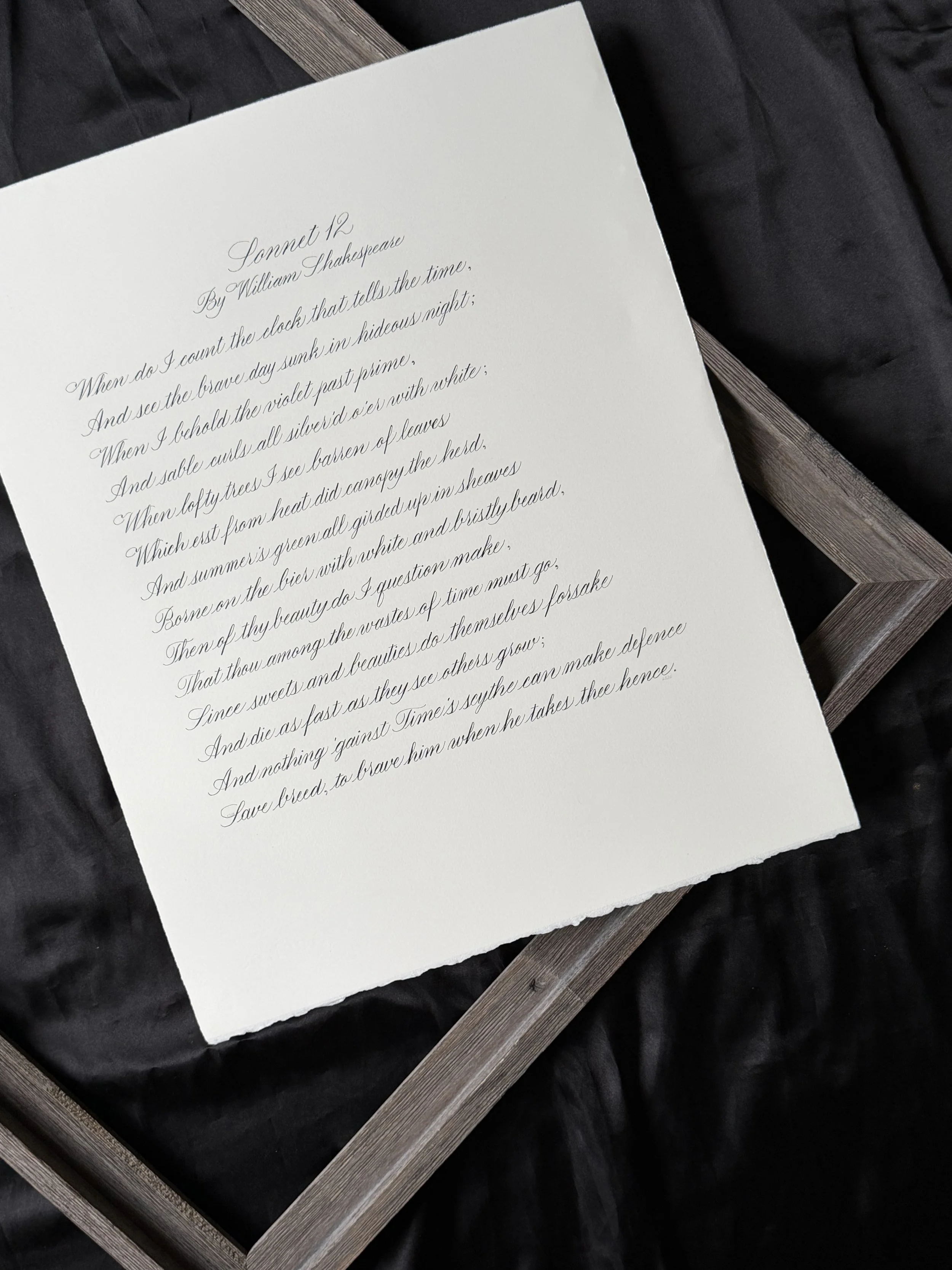 Dean Retirement Gift: Hand Calligraphed Shakespearean Sonnet