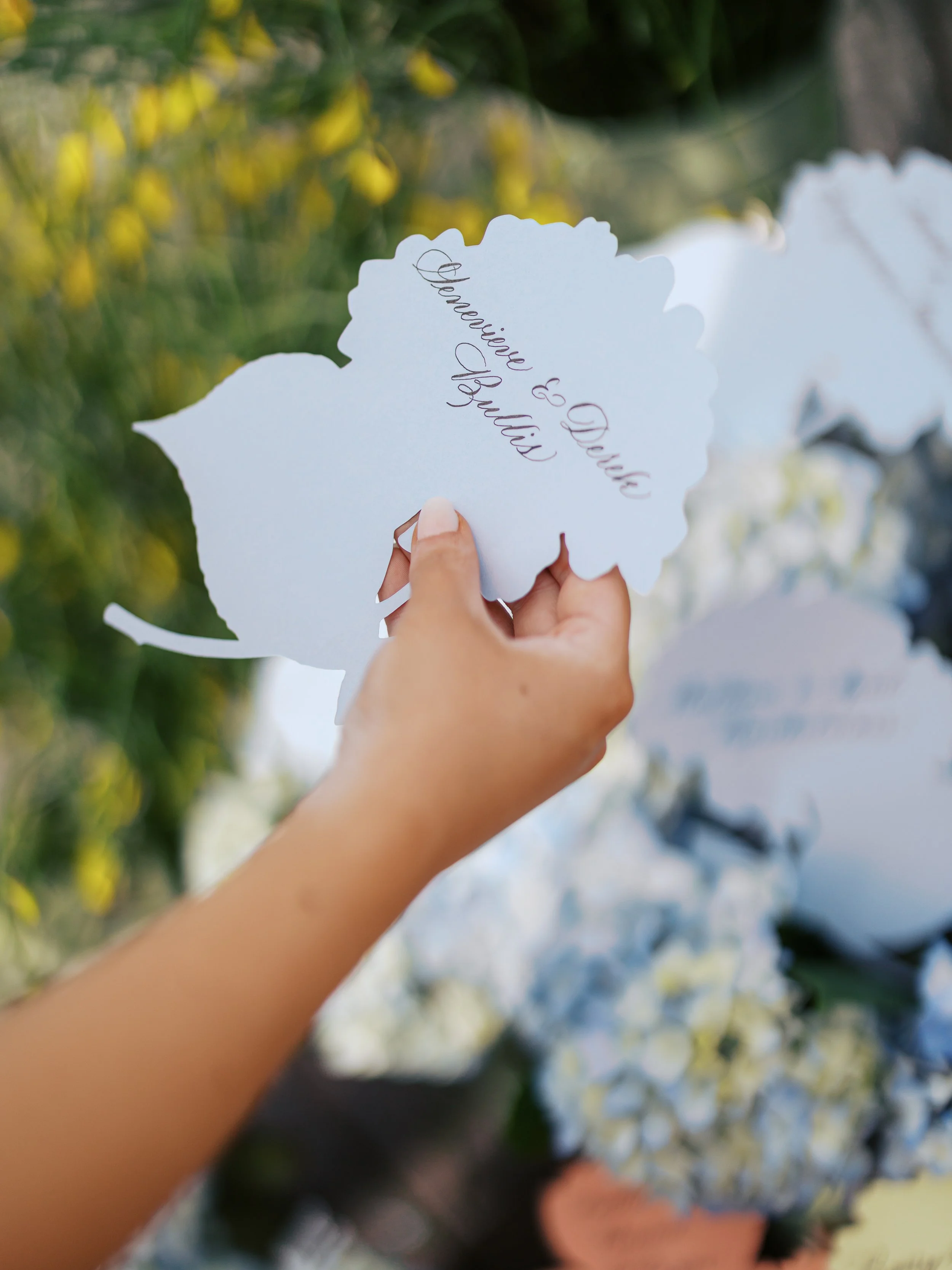 Event Service: Hand Calligraphed Reception Escort Cards
