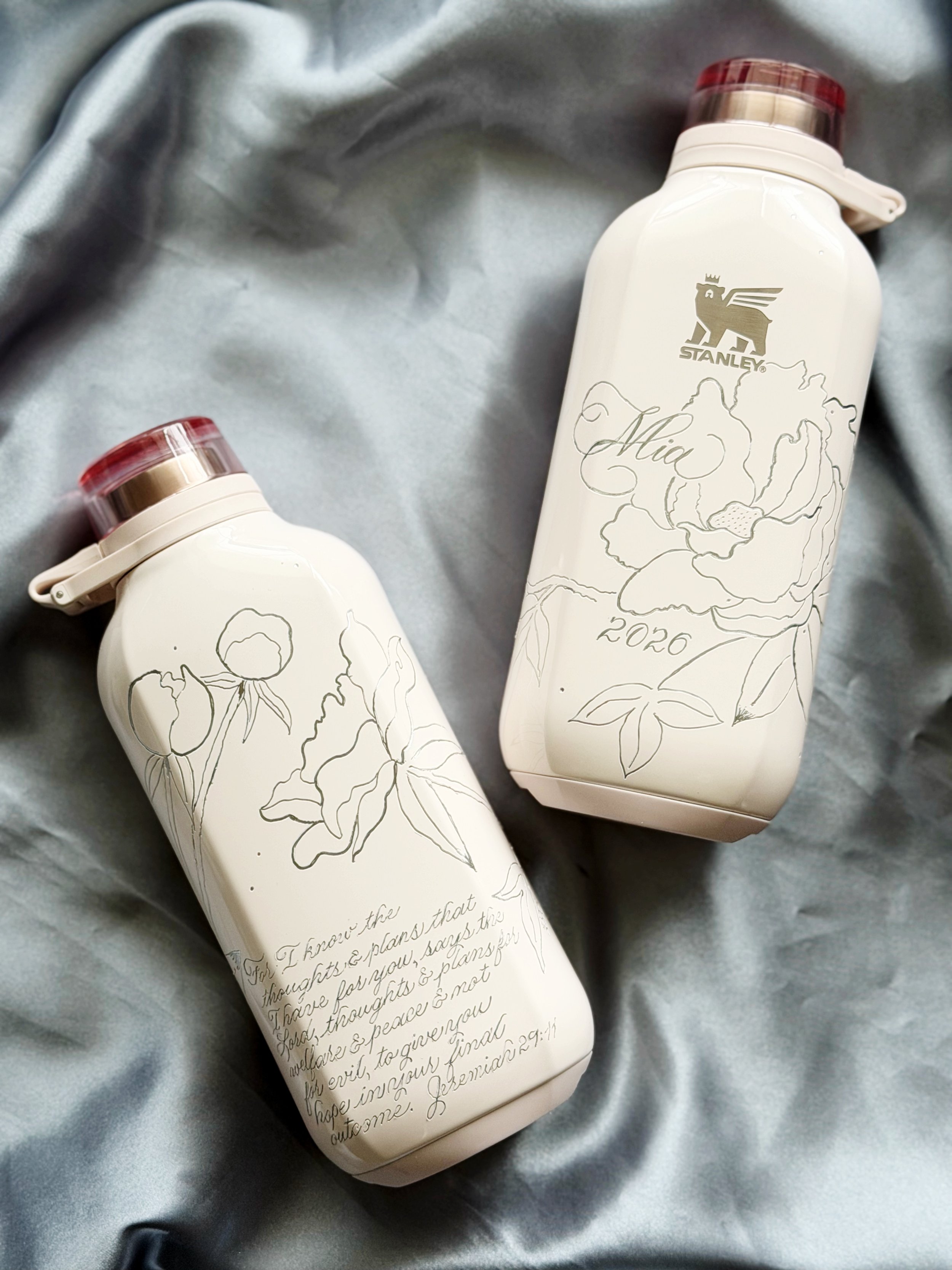 College Graduation Gifts: Hand Engraved Stanley Clutch Water Bottles