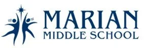 Brand collaborator Marian Middle School logo with stylized starburst figures and text