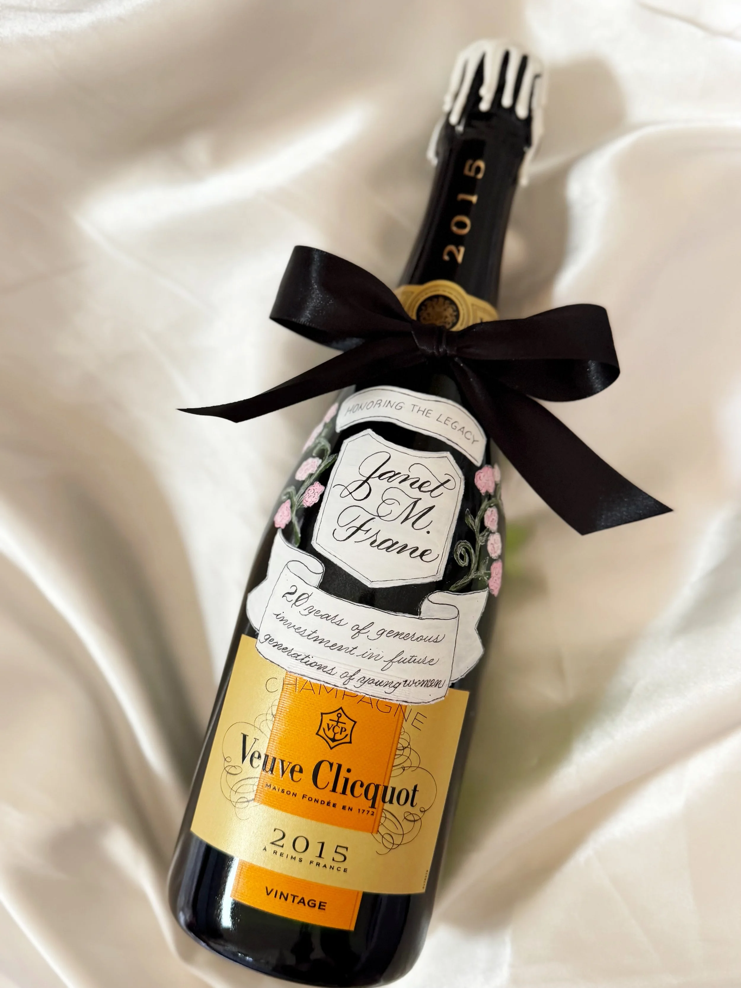 Donor Gift: Commemorative Painted Champagne