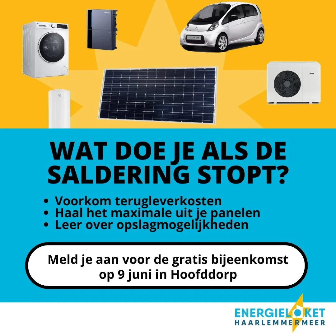 💰 Geen terugleverkosten, maar winst!

⚡ Zorg dat je zonnepanelen blijven verdienen. Ook als de saldering stopt. Kom 9 juni naar de informatiebijeenkomst in Hoofddorp. Meld je gratis aan via onze website! (Zie link in stories.)

#zonnepanelen #winstg